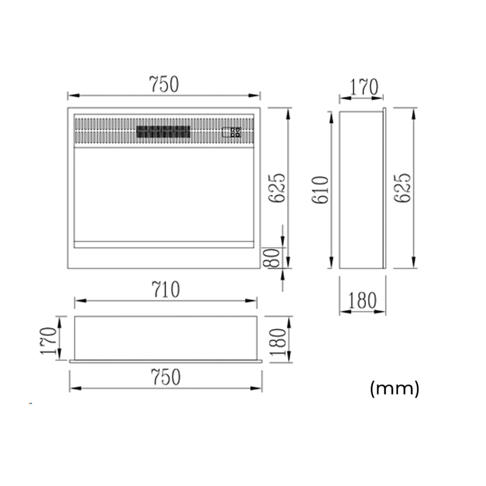 Sined Panarea Insertable Electric Fireplace 1500w With Included Remote Control Black Insertable Electric Fireplace Ideal For Complementing Existing Fireplaces Real Flame Effect With Low Consumption