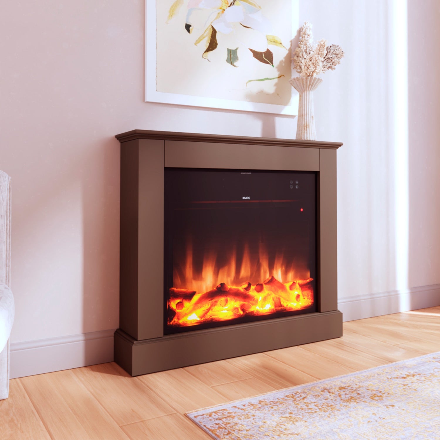 Sined Panarea Insertable Chimenea Electrica 1500w Con Mando a Distancia Incluido Negro Insertable De Chimenea Electrico Ideal Para Complementar Chimeneas Existentes Efecto De Llama Real y Poco Gasto