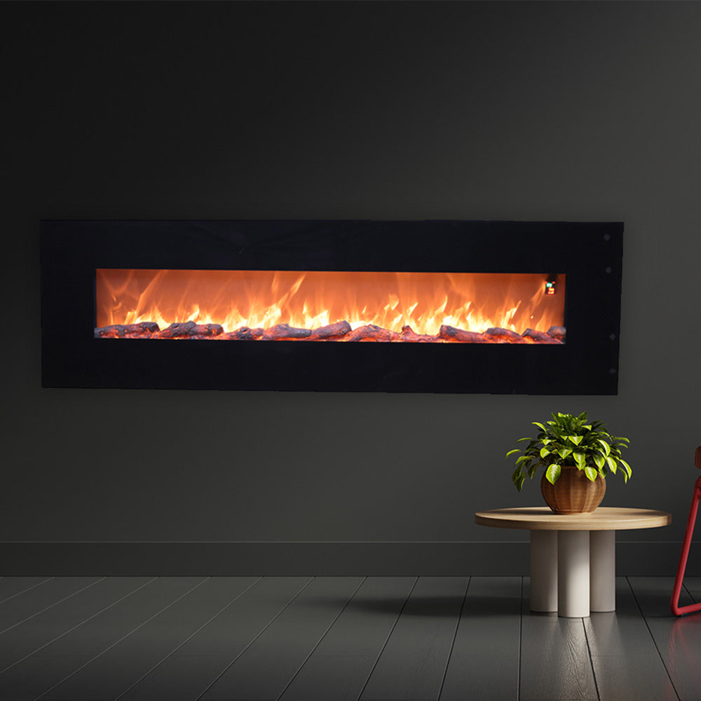 Chimenea eléctrica de pared con descuento.