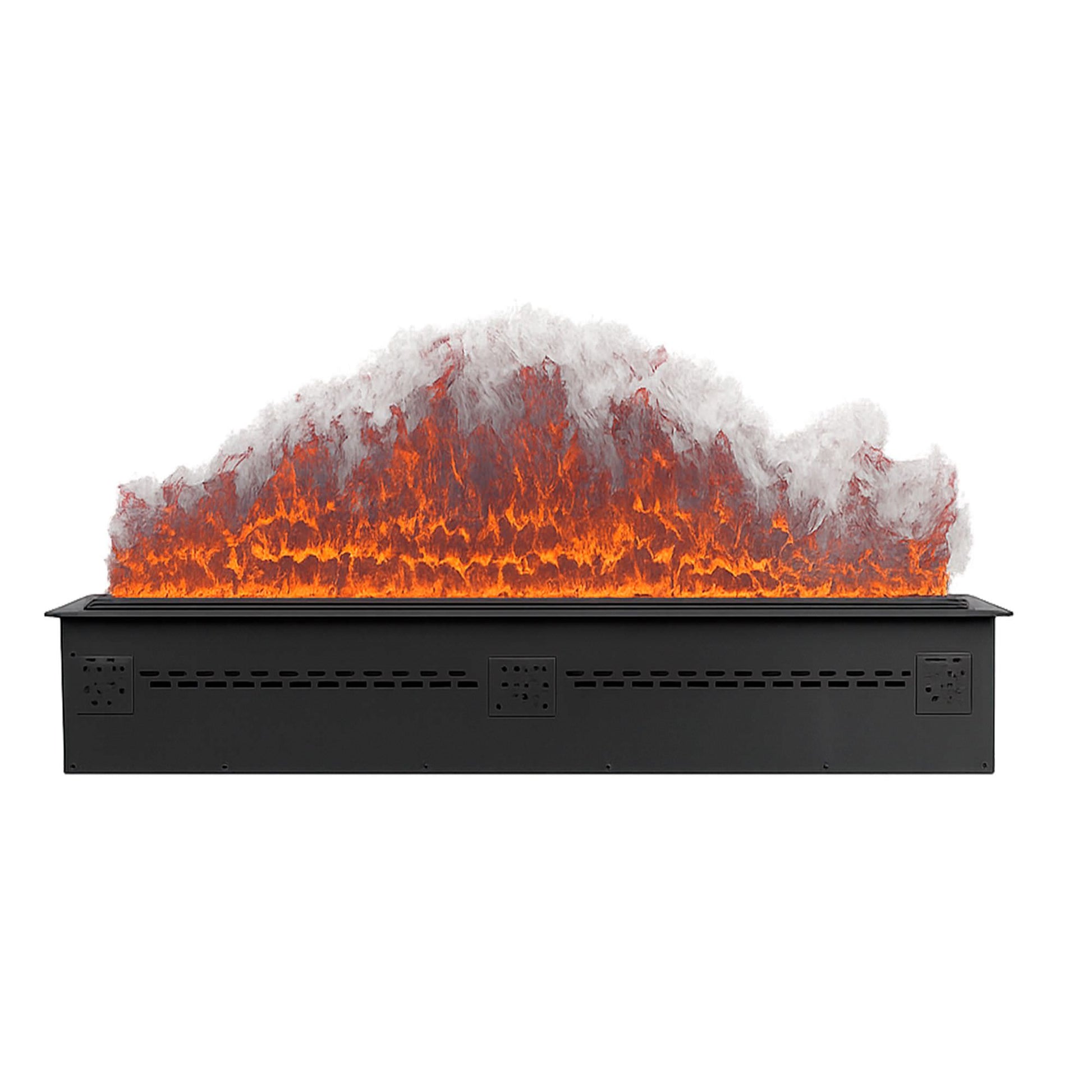 Sined Resia 100 Electric Fireplace Avapore Acqueo Black Non-Thermal LED Indoor Fireplace with Built-in 3D Multicolor Flame Simulation for Elegant and Modern Environments Remote Control