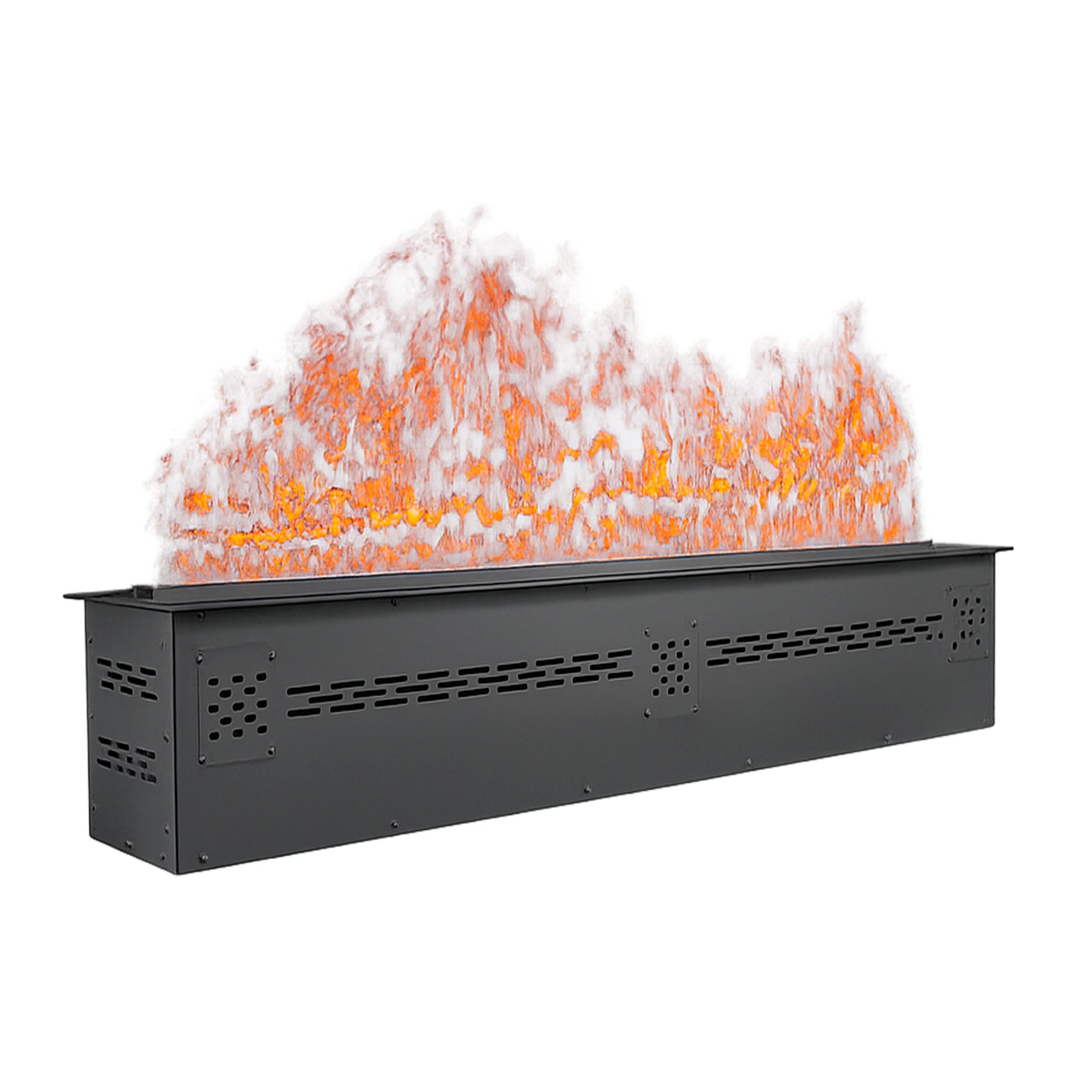 Sined Resia 100 Electric Fireplace Avapore Acqueo Black Non-Thermal LED Indoor Fireplace with Built-in 3D Multicolor Flame Simulation for Elegant and Modern Environments Remote Control