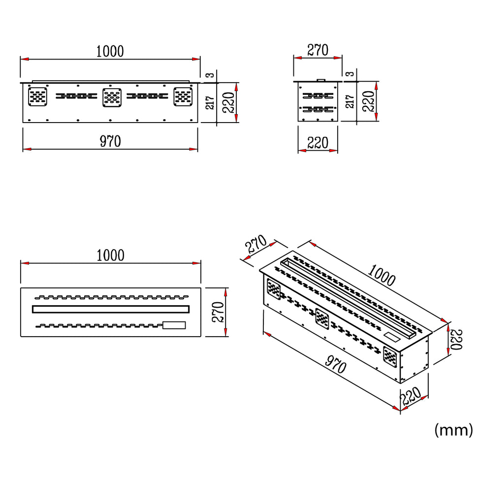 Sined Resia 100 Electric Fireplace Avapore Acqueo Black Non-Thermal LED Indoor Fireplace with Built-in 3D Multicolor Flame Simulation for Elegant and Modern Environments Remote Control