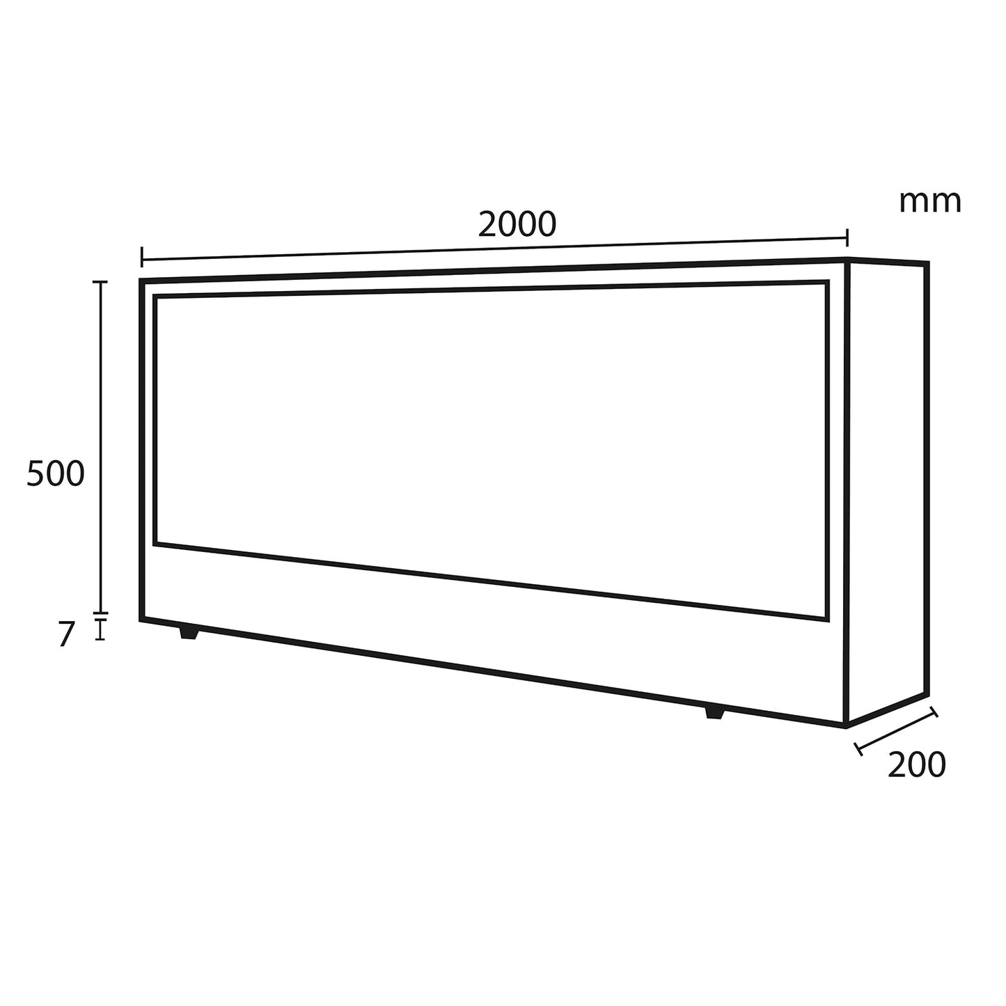 Gran chimenea eléctrica Vesuvio 2m, diseño elegante y durade