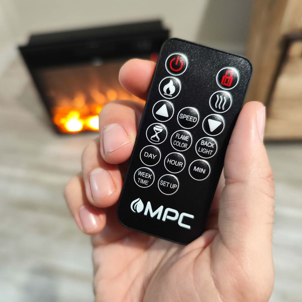 Mpc Vulcano Electric Fireplace LED Burner for Fireplace 1500w Flame Effect Only Black New Electric LED Burner 1500w Compatible with Existing Frames or Fireplaces Remote Control Included