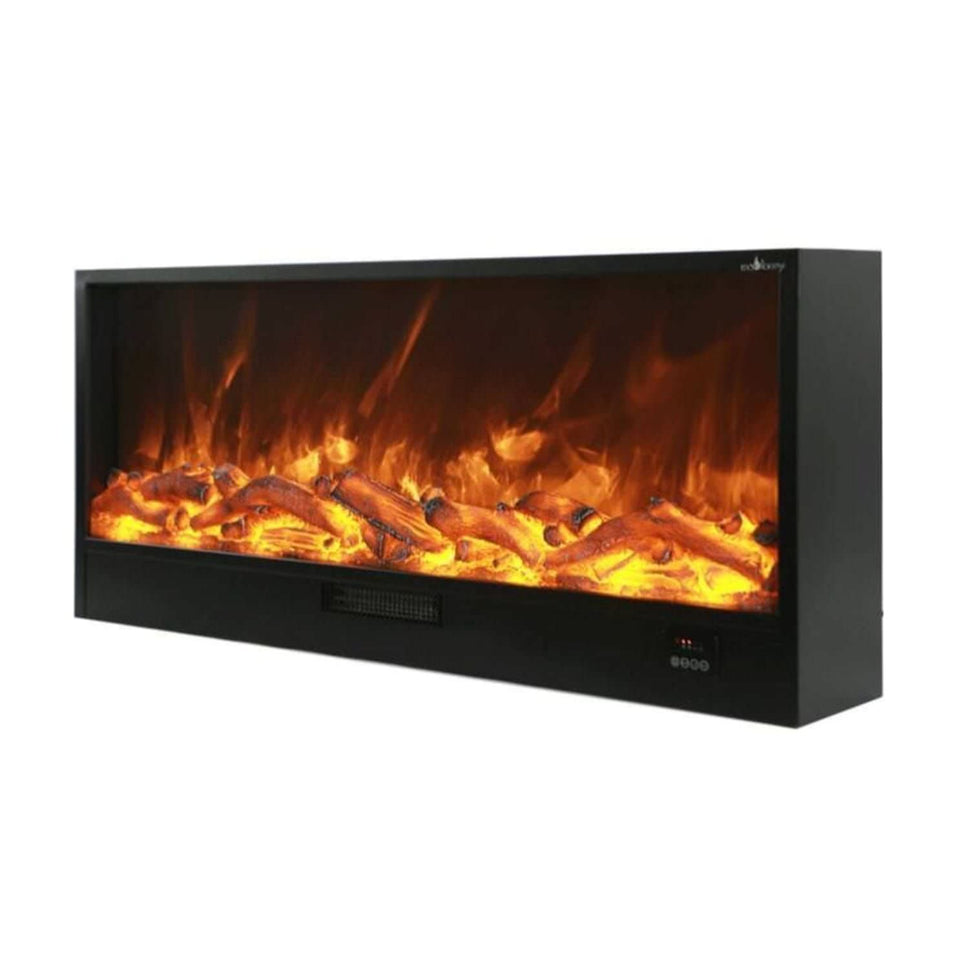 Sined Vulture Long Built-in Electric Fireplace 150 Cm 1500w Black Flame Effect 6 Levels Manual Controls and Remote Control Included Made with Cold Laminated Panels