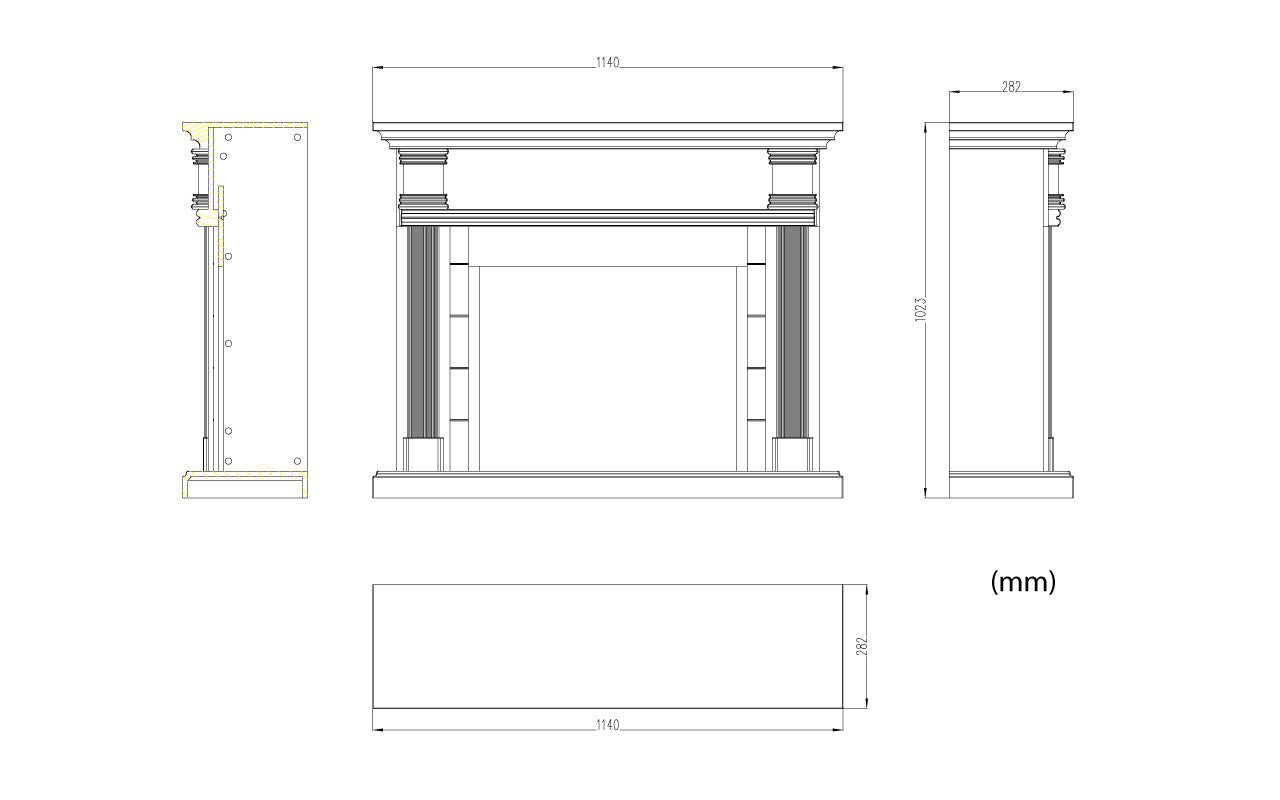 Mpc vloerhaard met frame en elektrische brander 1500 W donkergrijs modern design voor binnen MDF hout met afstandsbediening alleen het vlameffect kan worden gebruikt