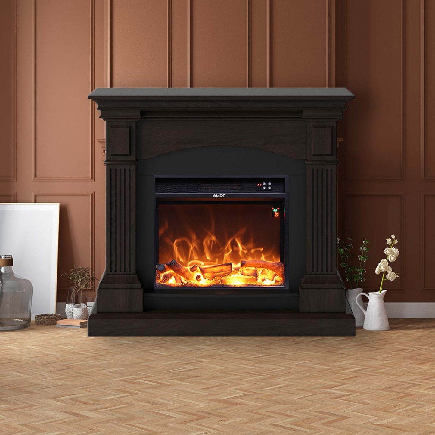 Chimenea eléctrica de diseño elegante con mando a distancia