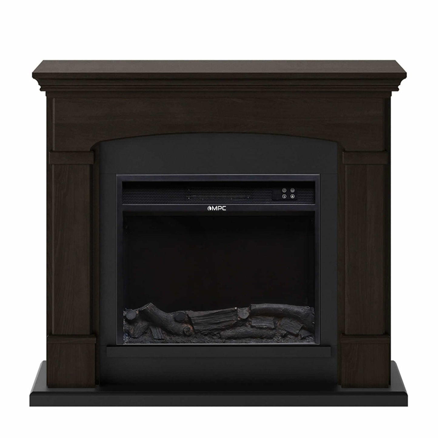 Chimenea eléctrica de pie wengué con mando a distancia