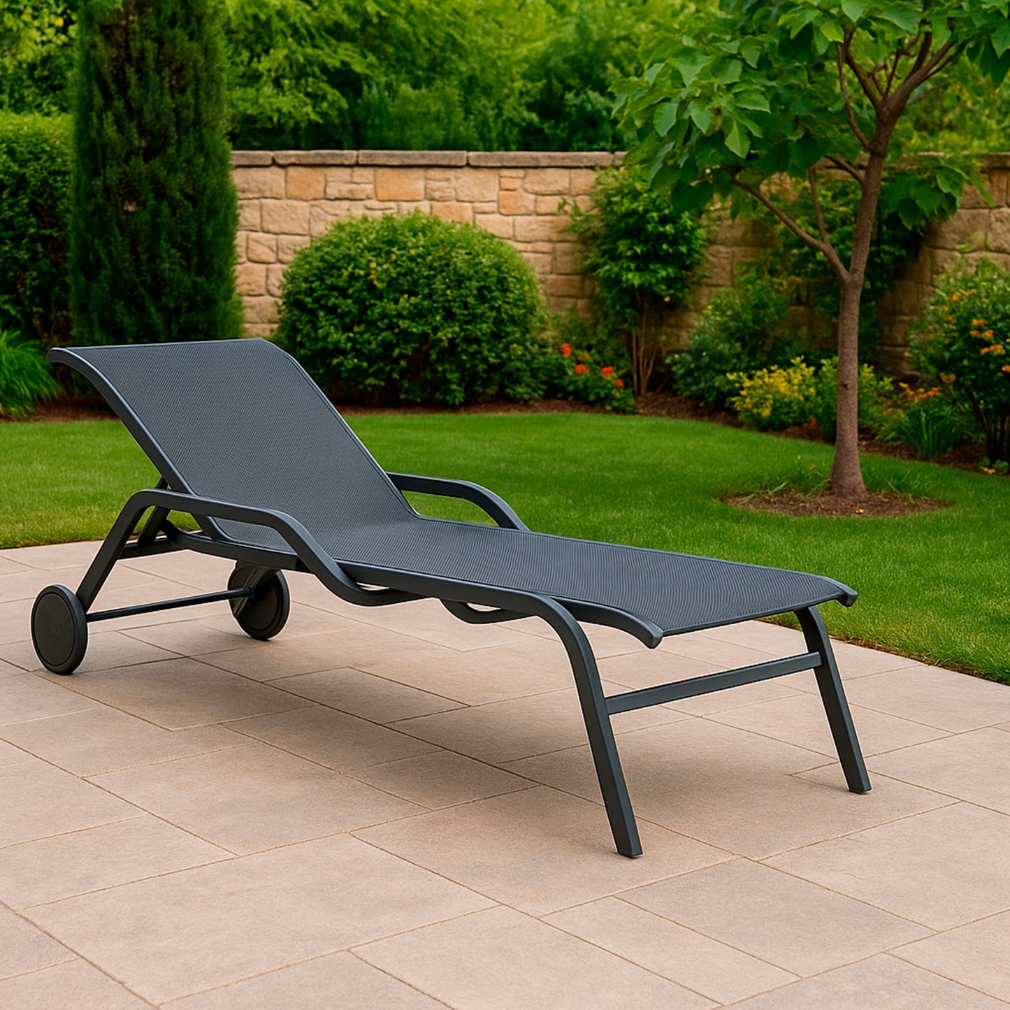 Chaise longue Arturo antracita: elegancia y confort