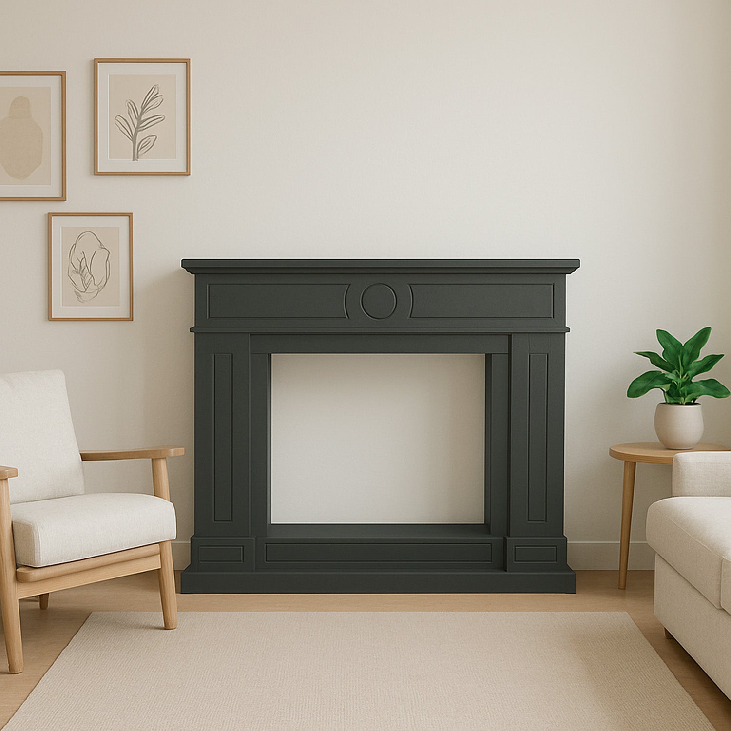 Marco De Chimenea Mpc Lipari Gris Marco De Chimenea Lipari Gris Para Chimenea Electrica Volcano o Quemador Existente En Madera Mdf Diseno Lineal Apto Para Todos Los Ambientes