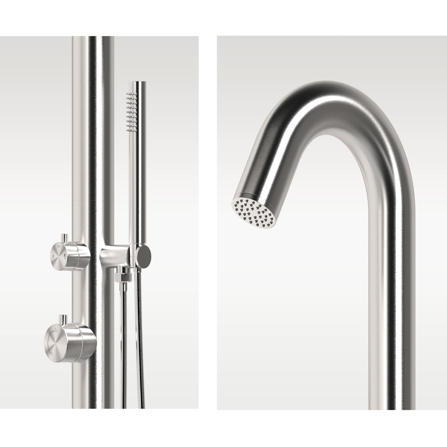 Ducha exterior de acero inoxidable satinado Sined Alghero co