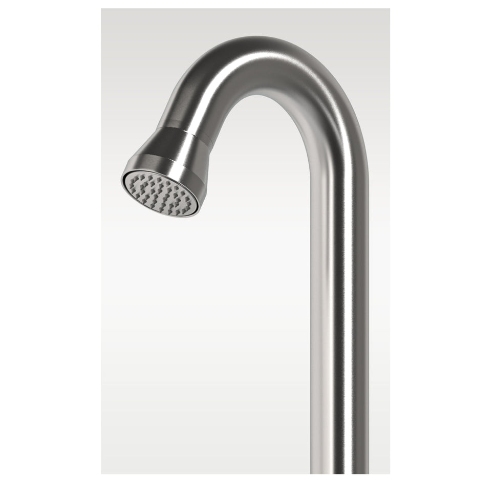 SINED Douche extérieure d'eau chaude et froide en acier inoxydable AISI 316L couleur inox satiné avec pomme de douche et déviateur manuel hauteur 229 cm et diamètre 6 cm modèle DOCCIA BOSA INOX