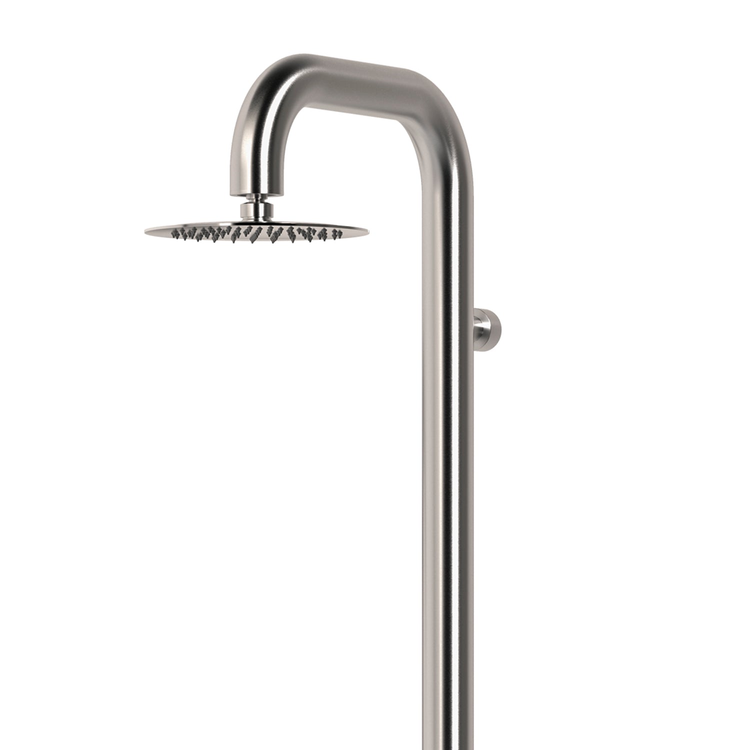 SINED Ducha de pared En Acero Inoxidable 316L Acabado Satinado con Mezclador y Ducha Grande Para Paredes y Exteriores e Interiores Agua Caliente y Fría Modelo DOCCIA CABRAS INOX