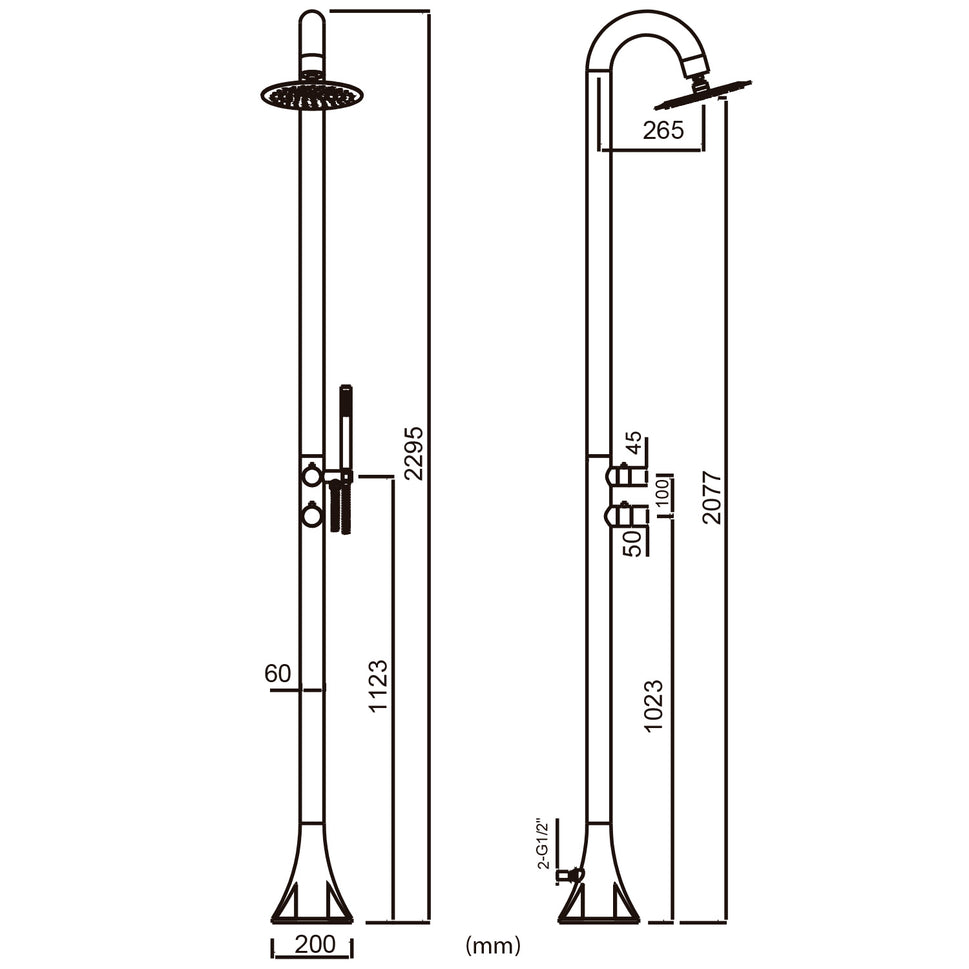 Sined Ducha Van RVS Luna d Ducha Van RVS Witte Luna 316l Met Flexibele Witte Handdouche Ontworpen Voor Het Dragen Van Grote Werkbelastingen