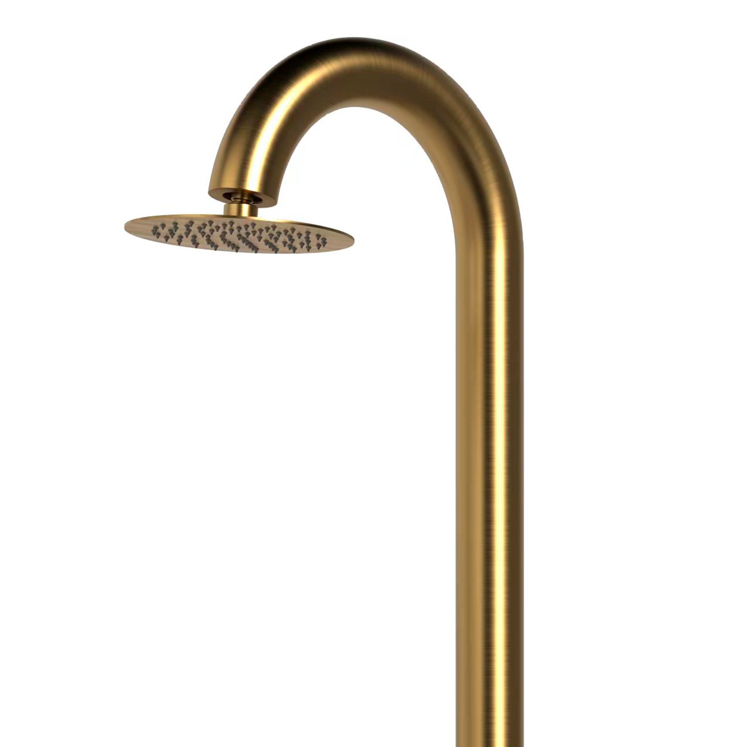 SINED Douche Or en Acier Inoxydable 316L Nautique avec Douchette Flexible et Double Entrée d'Eau Chaude et Froide Idéal pour Installations Extérieures Modèle DOCCIA-INOX-LUNA-D-ORO