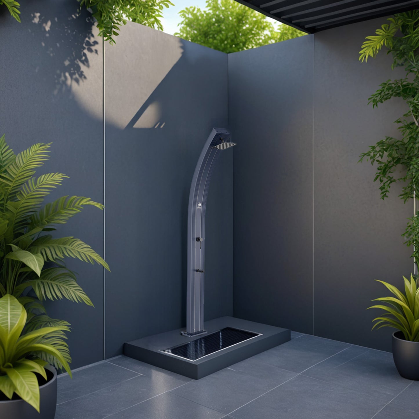 Ducha solar exterior Lea Grigia con estructura de aluminio c