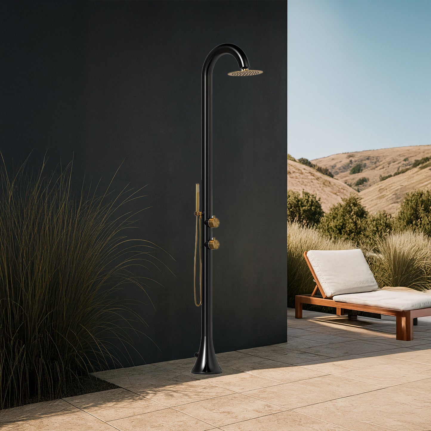 Ducha Luna Duo Nera Oro: diseño elegante y duradero