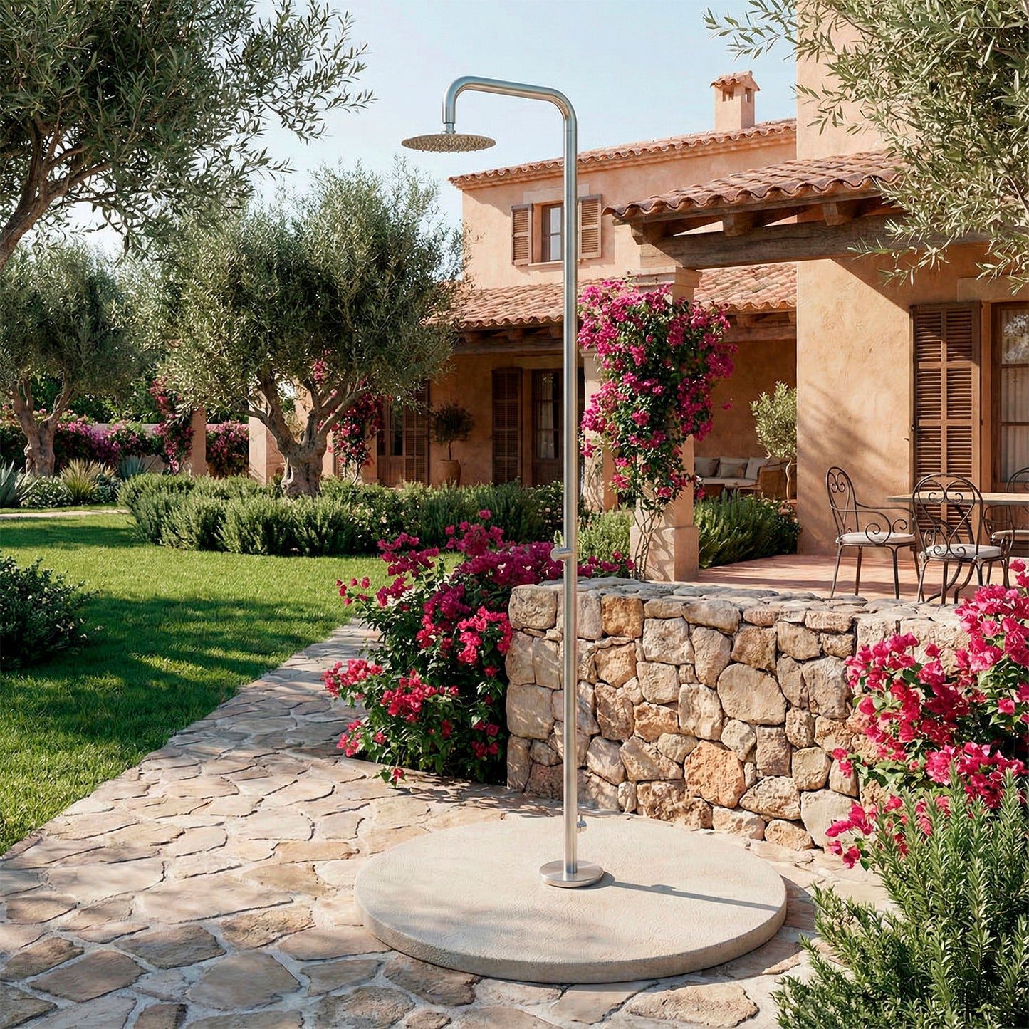 Ducha exterior SINED Nora en acero inoxidable AISI 316, diseño elegante y duradero, compra ahora