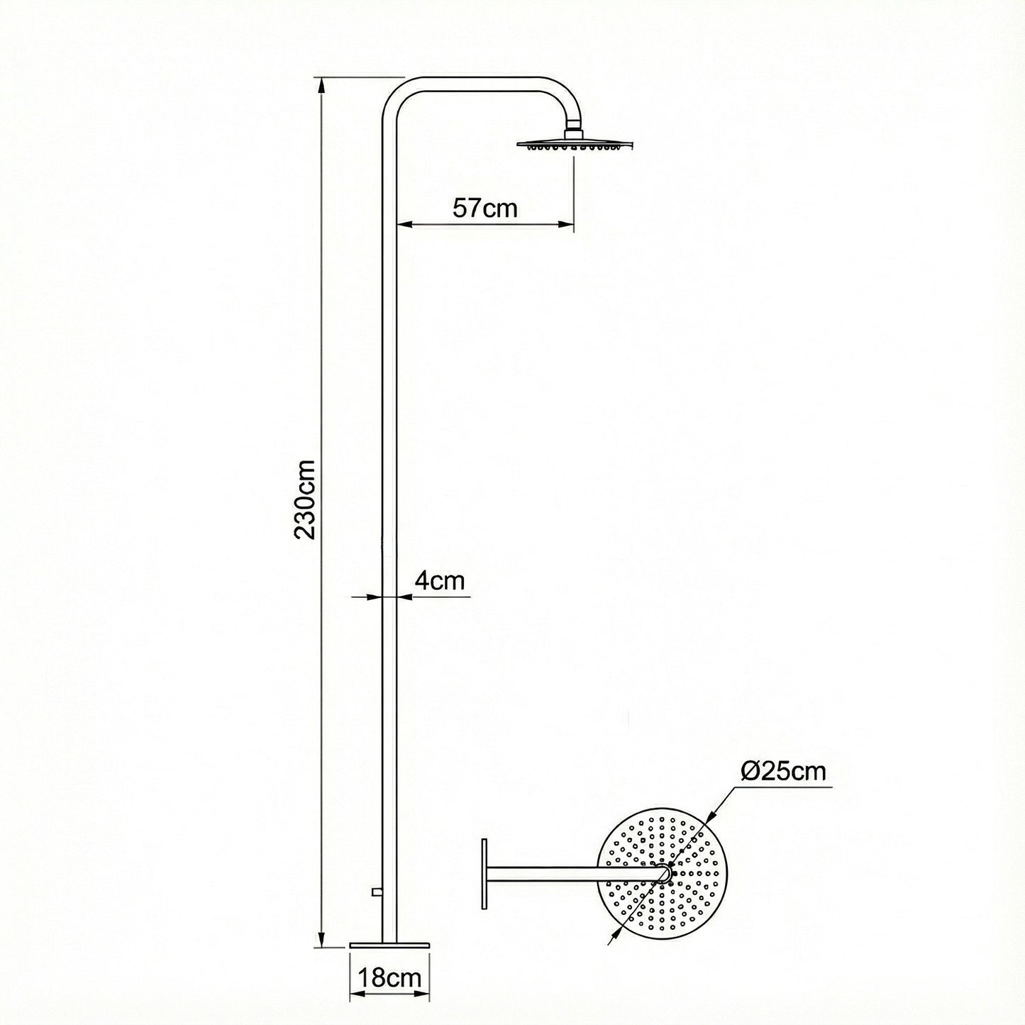 doccia externa inox 316 oro pvd nora: elegancia y durabilida