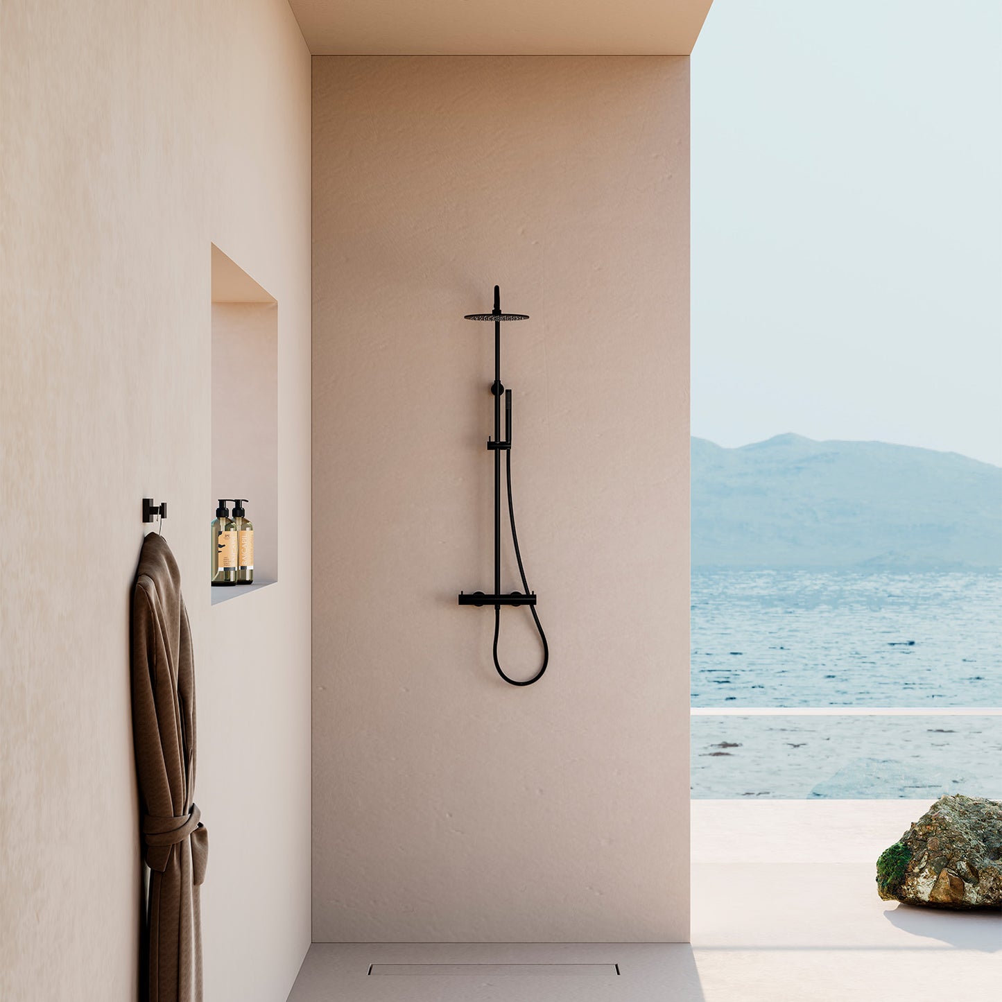 Ducha de pared SINED Levante Negra: diseño elegante y durade