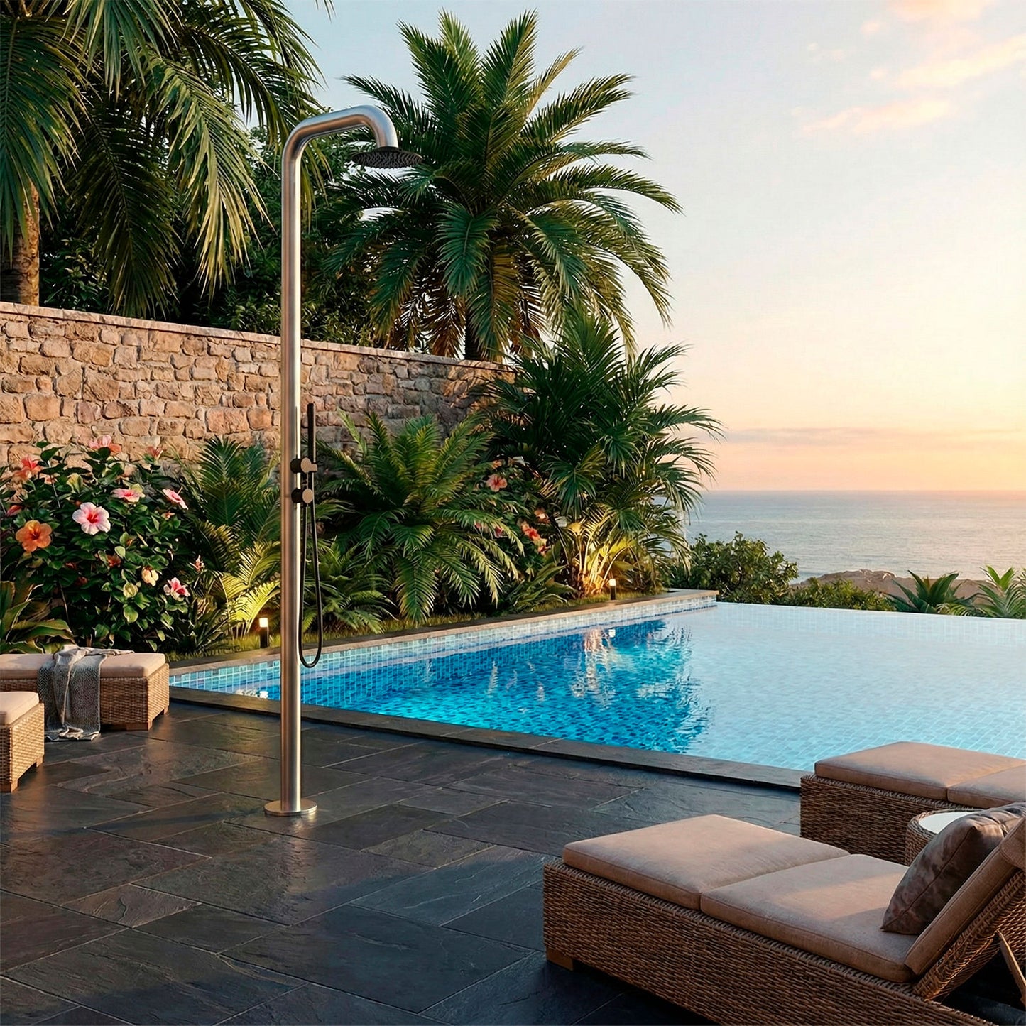 Ducha exterior Pula Sined: diseño elegante y materiales de a