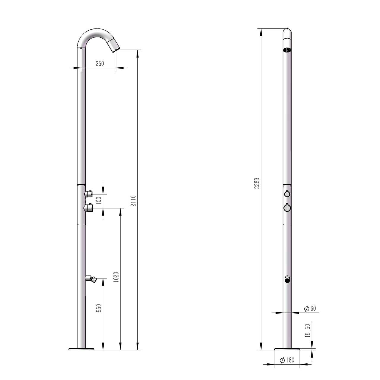 Elegante Ducha De Acero Inoxidable Blanco Para Casa Jardin P