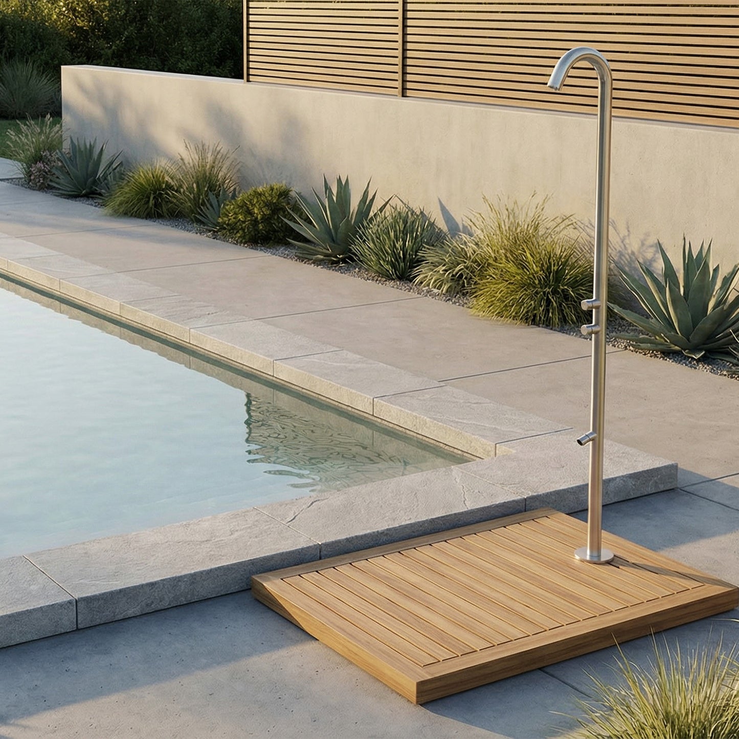 Ducha exterior Sined Quartu Inox: diseño elegante y material