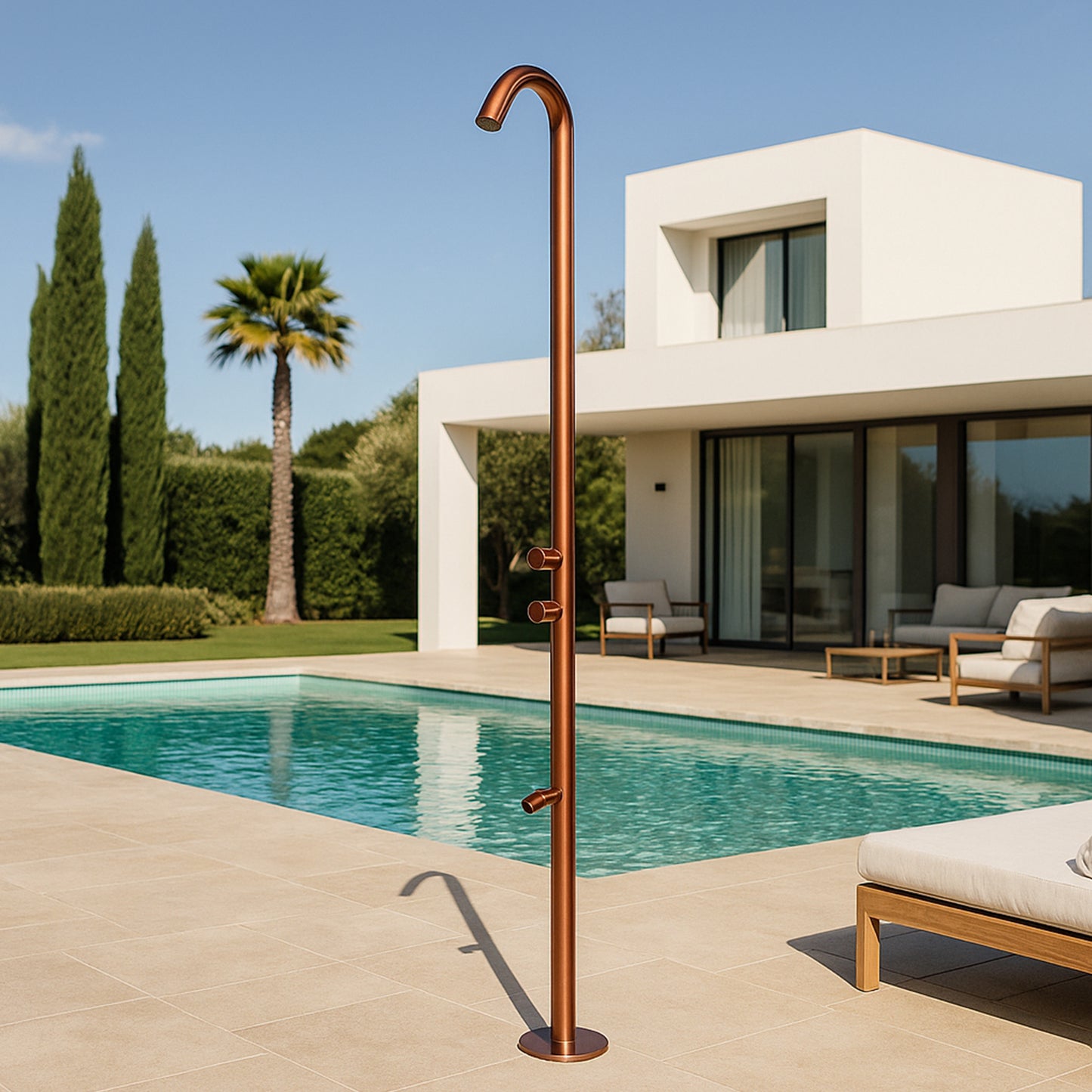 Ducha exterior Quartu Oro Rosa: diseño elegante y duradero