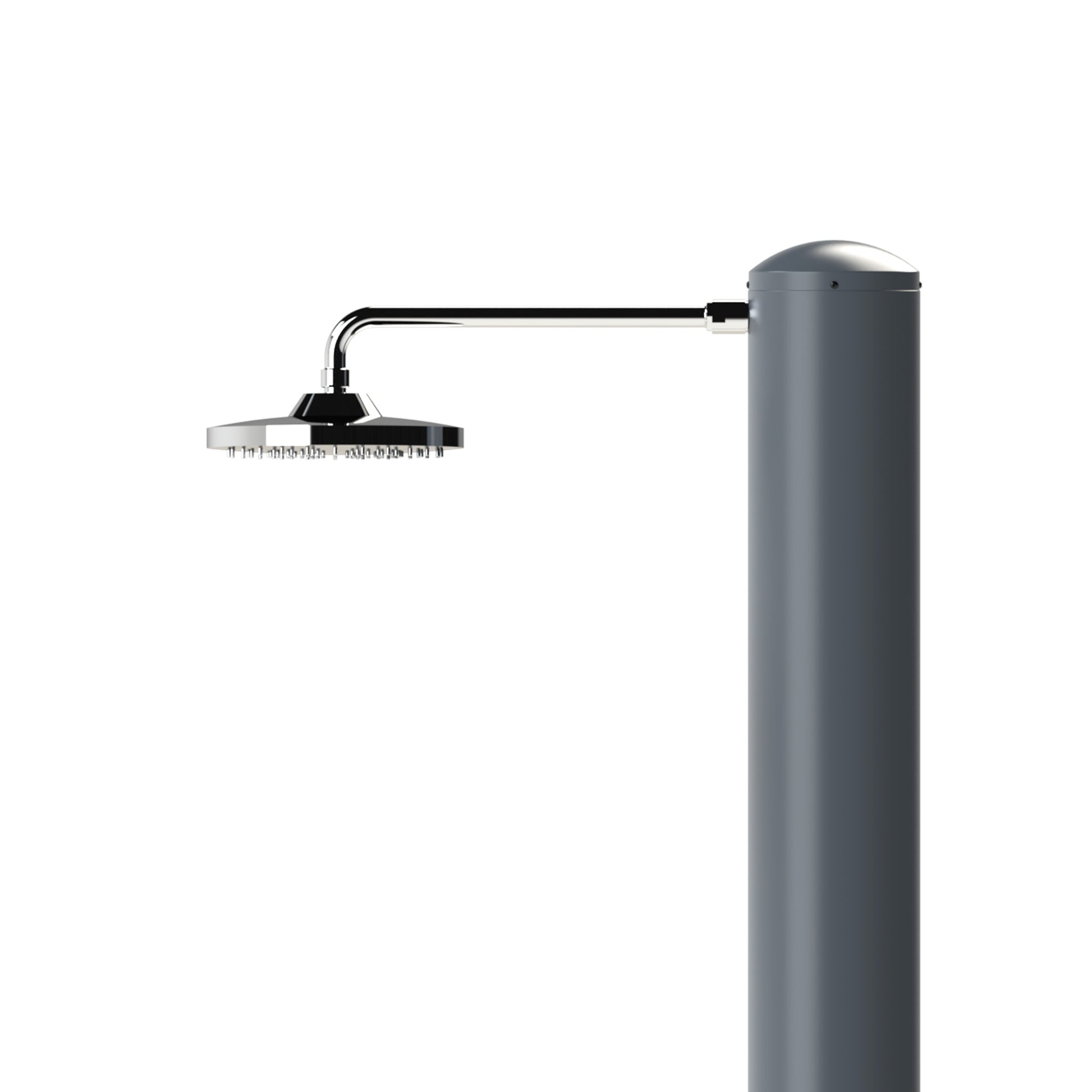 Sined Rimini Solar Shower Slate Gray Stainless Steel Garden Shower With Solar Heating Mixer Tap and Foot Wash 28 Liters White Ideal For Garden Pool Hotel Beach