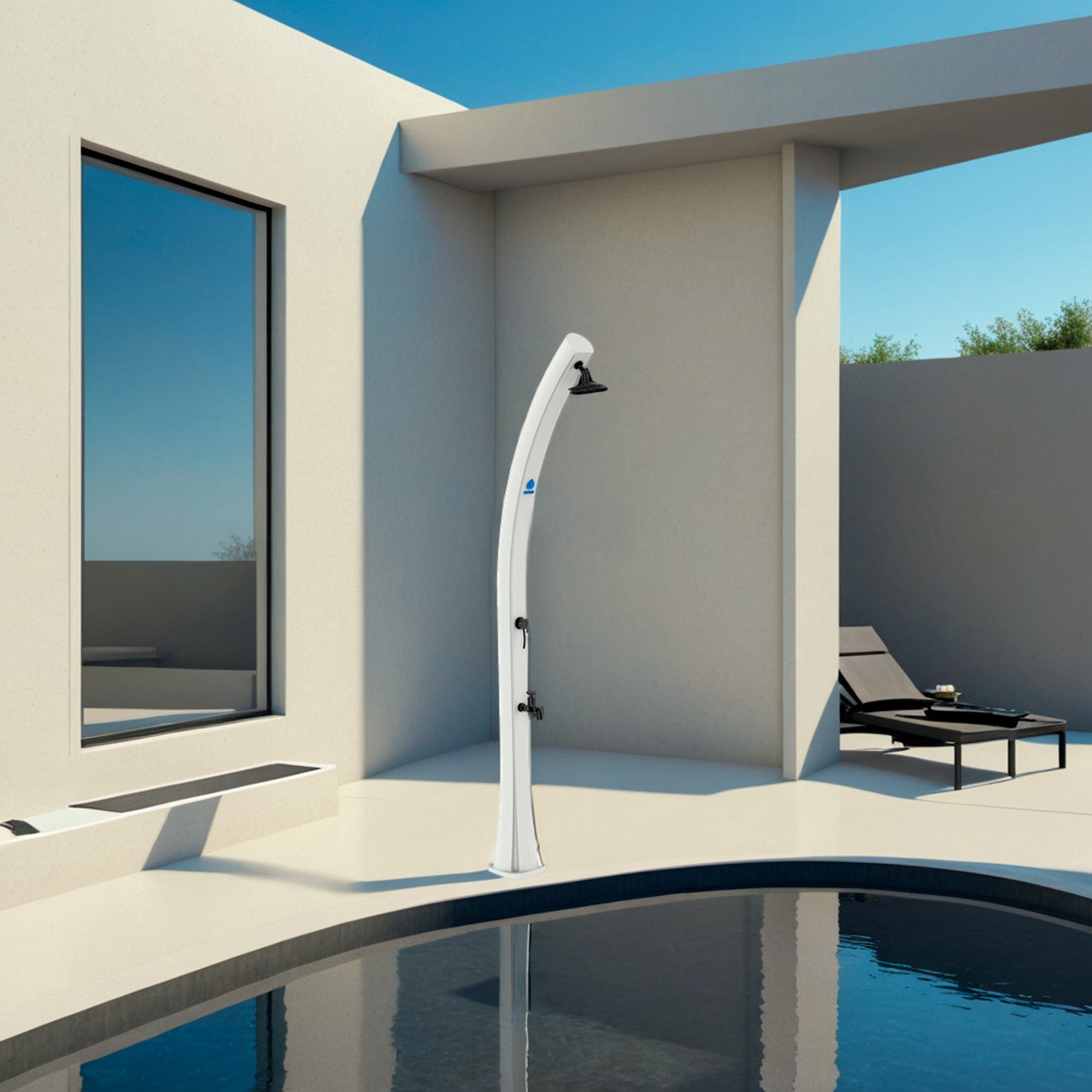 Douche Solaire de Jardin Sole Blanca avec Courbe Sined