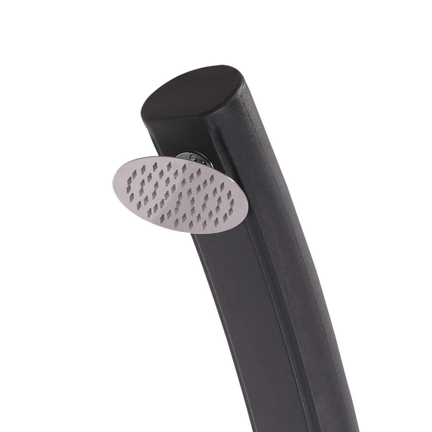 Sined Sole Grigia Solar Shower for Curved Polyethylene Pool with Gray Footbath