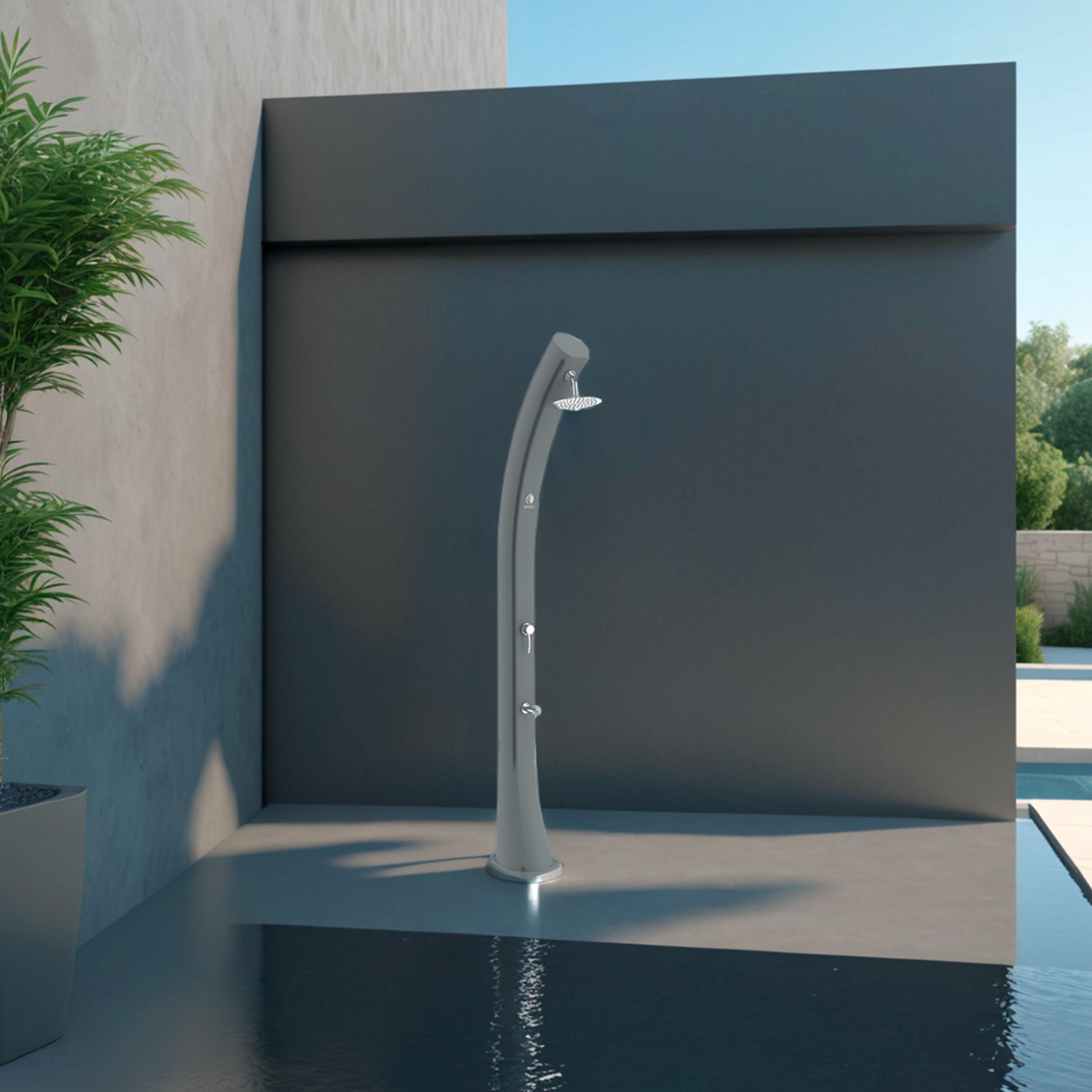 Douche Solaire Sole XXL Grise Pour Jardin Sined