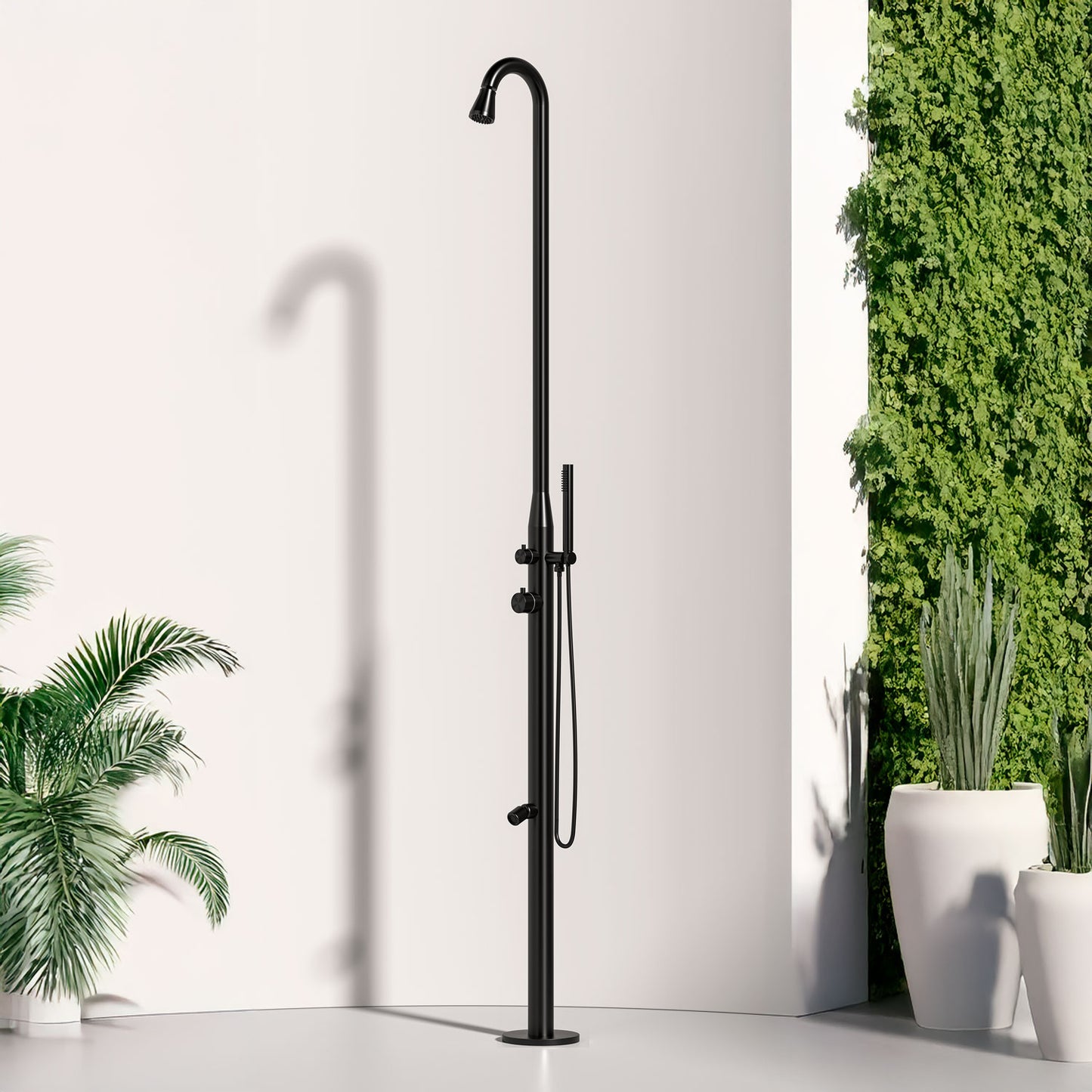 Ducha exterior de acero inoxidable negro Sined Stintino: cal