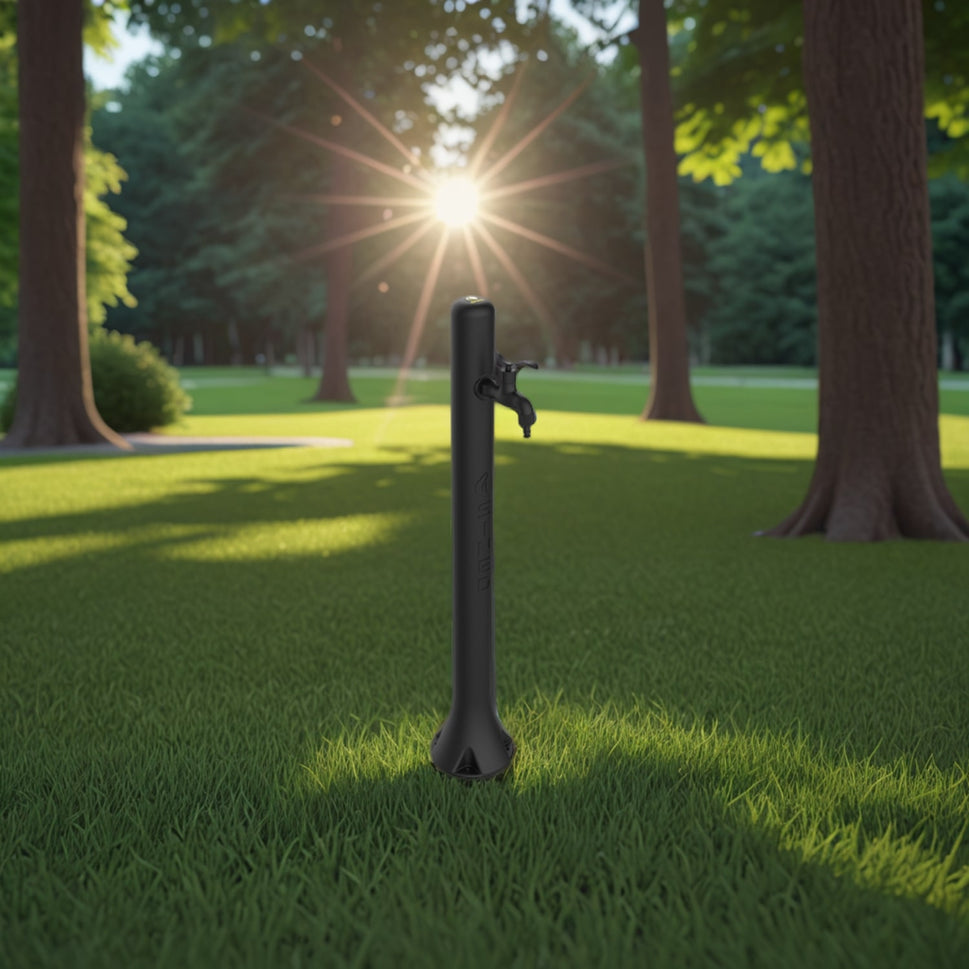 Fontaine de jardin noire Sined élégance moderne et fonctionnalité en polyéthylène HD Investissez dans la qualité pour des extérieurs raffinés et durables