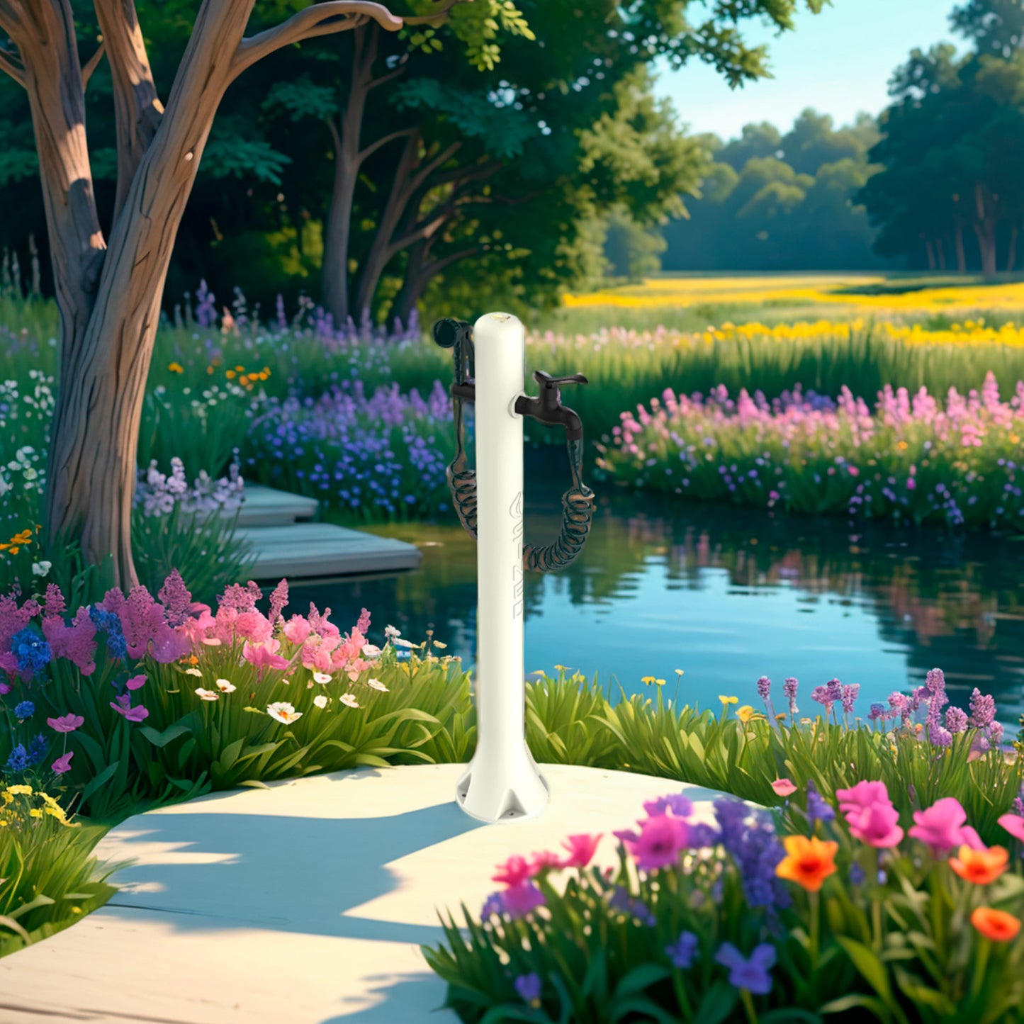 Fuente de jardín blanca Acqua Pro de Sined: diseño elegante,