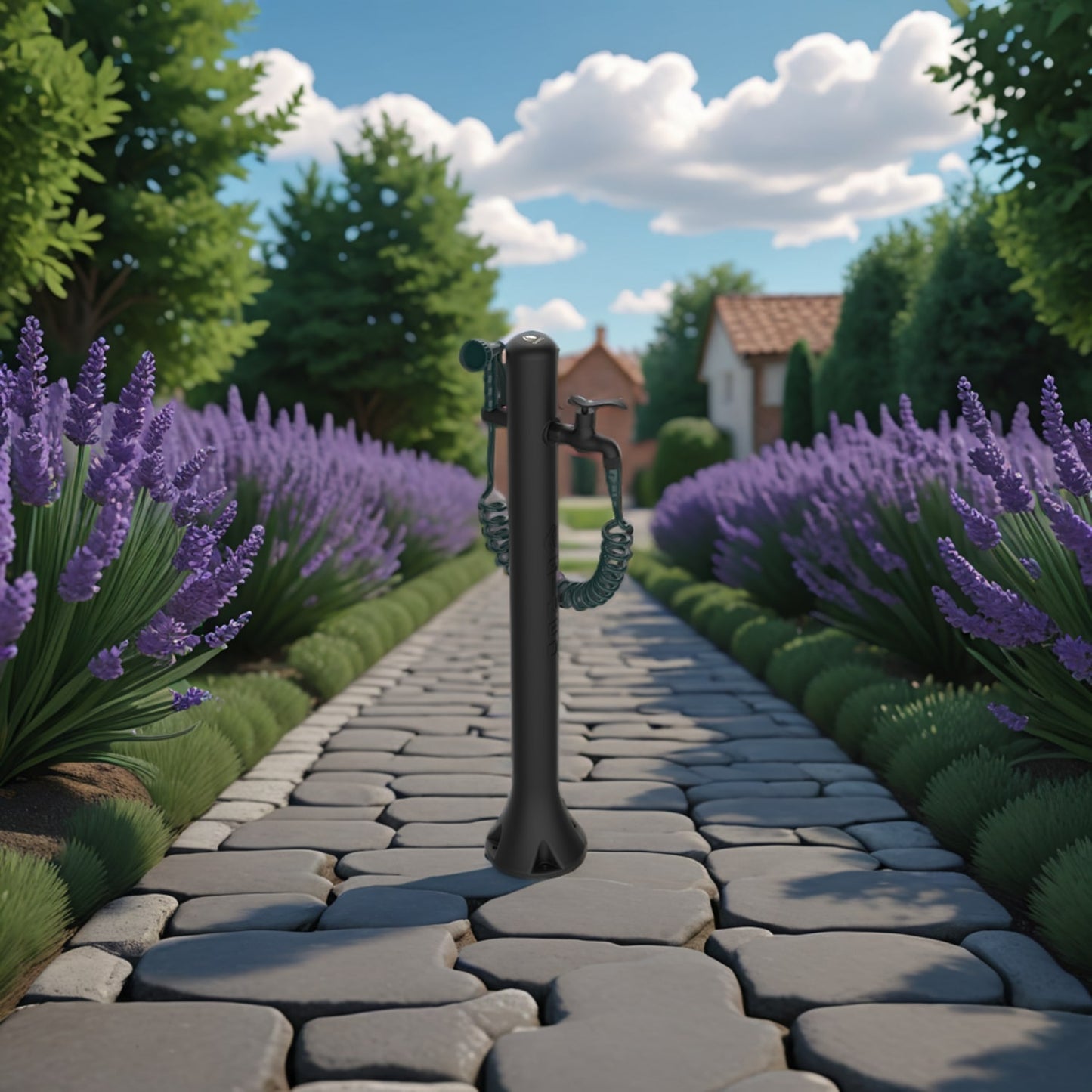 Fuente de jardín negra Acqua Pro Black de Sined: diseño eleg