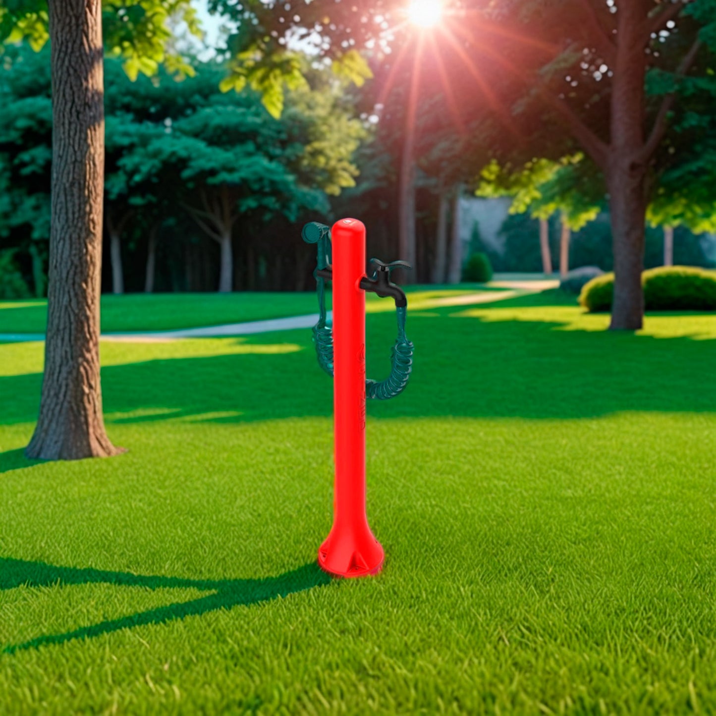 Fontana de jardín roja SINED Acqua Pro: diseño elegante y ma