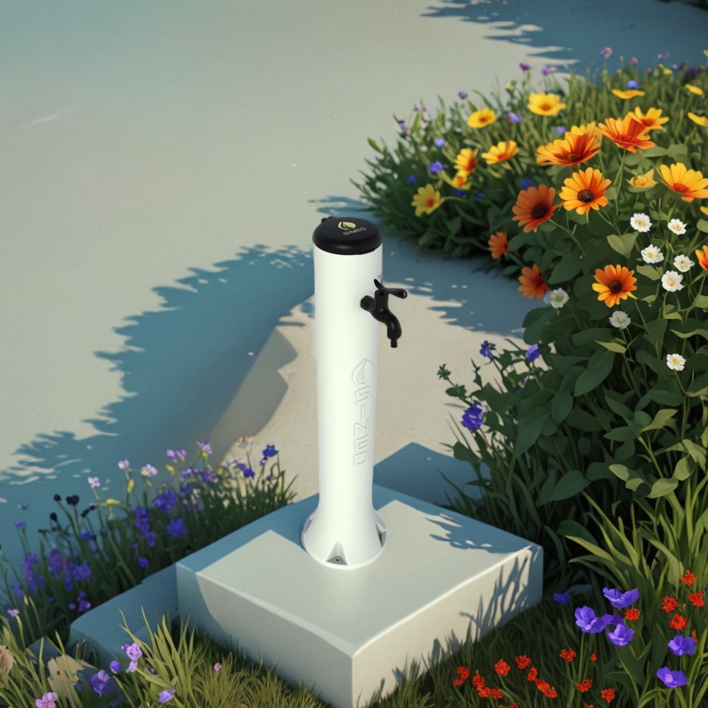 fontana da giardino bianca sined tritone: eleganza e resiste