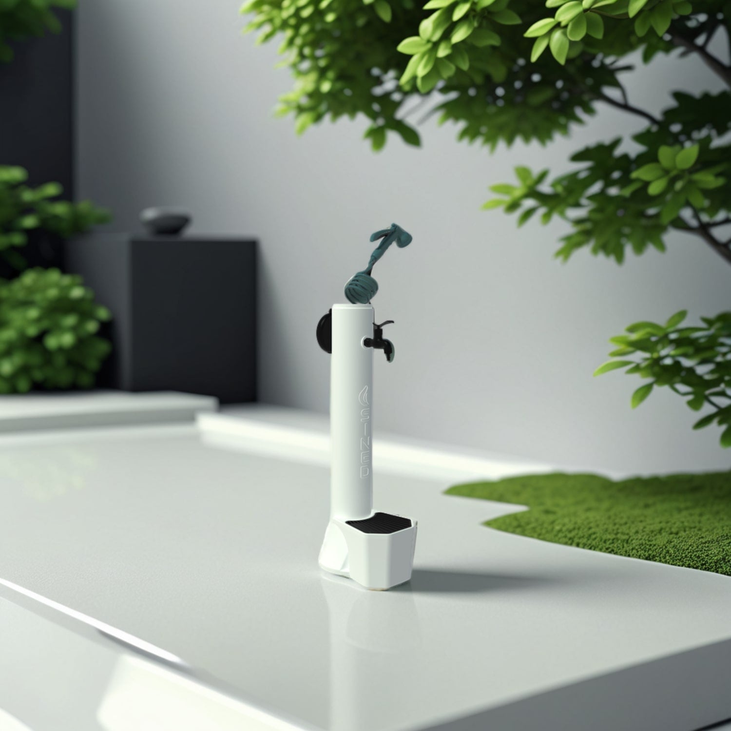 Fontaine de jardin Sined Triton Pro avec seau et tuyau flexible intérieur blanc pistolet double connexion d'eau