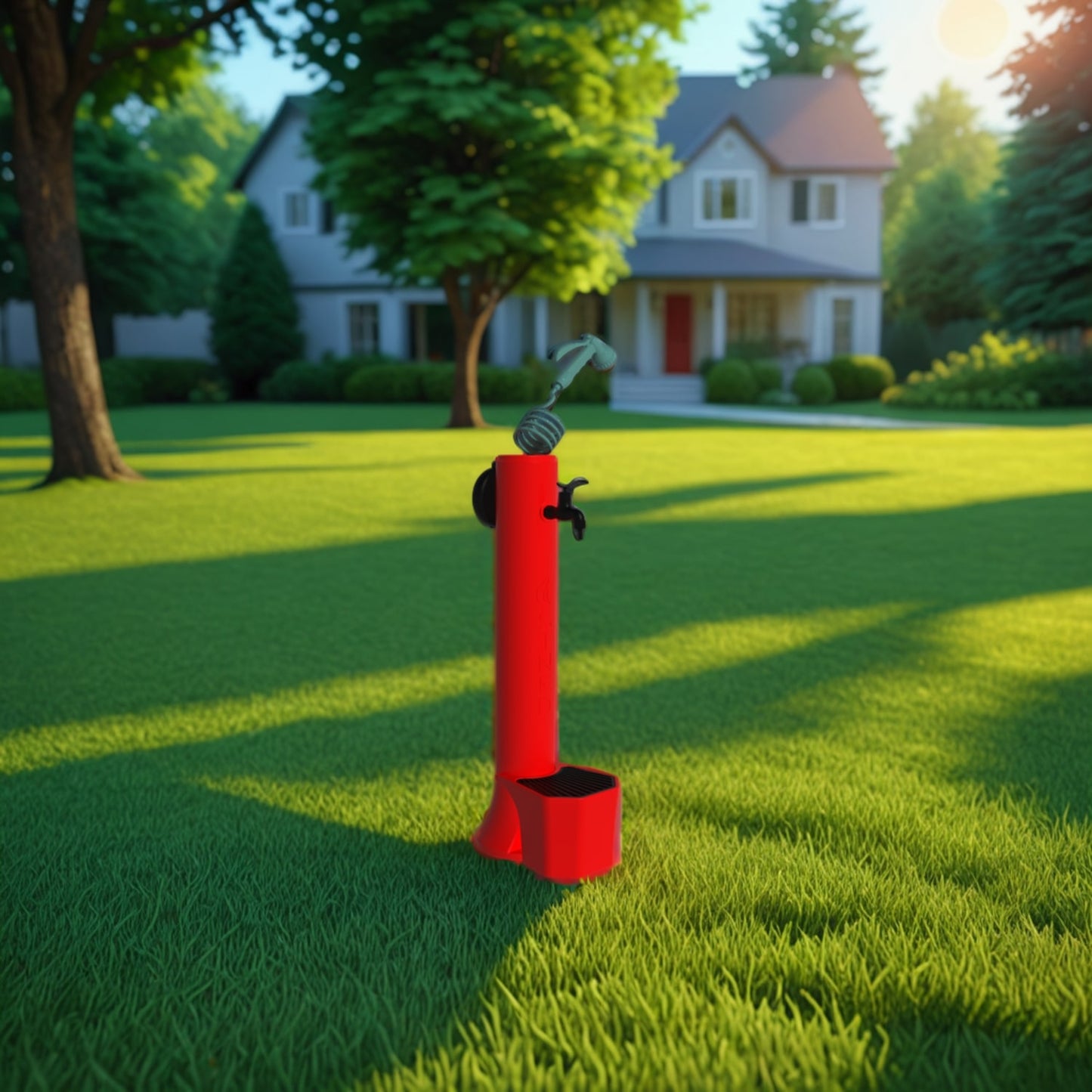 Fuente de jardín roja Tritone-Pro: diseño elegante y durader