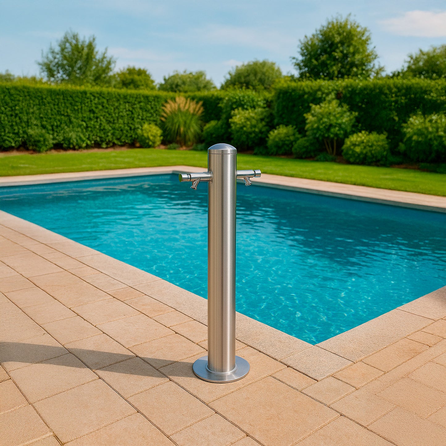 Fontanella inox 2 teste, elegante e funzionale, acquista ora!