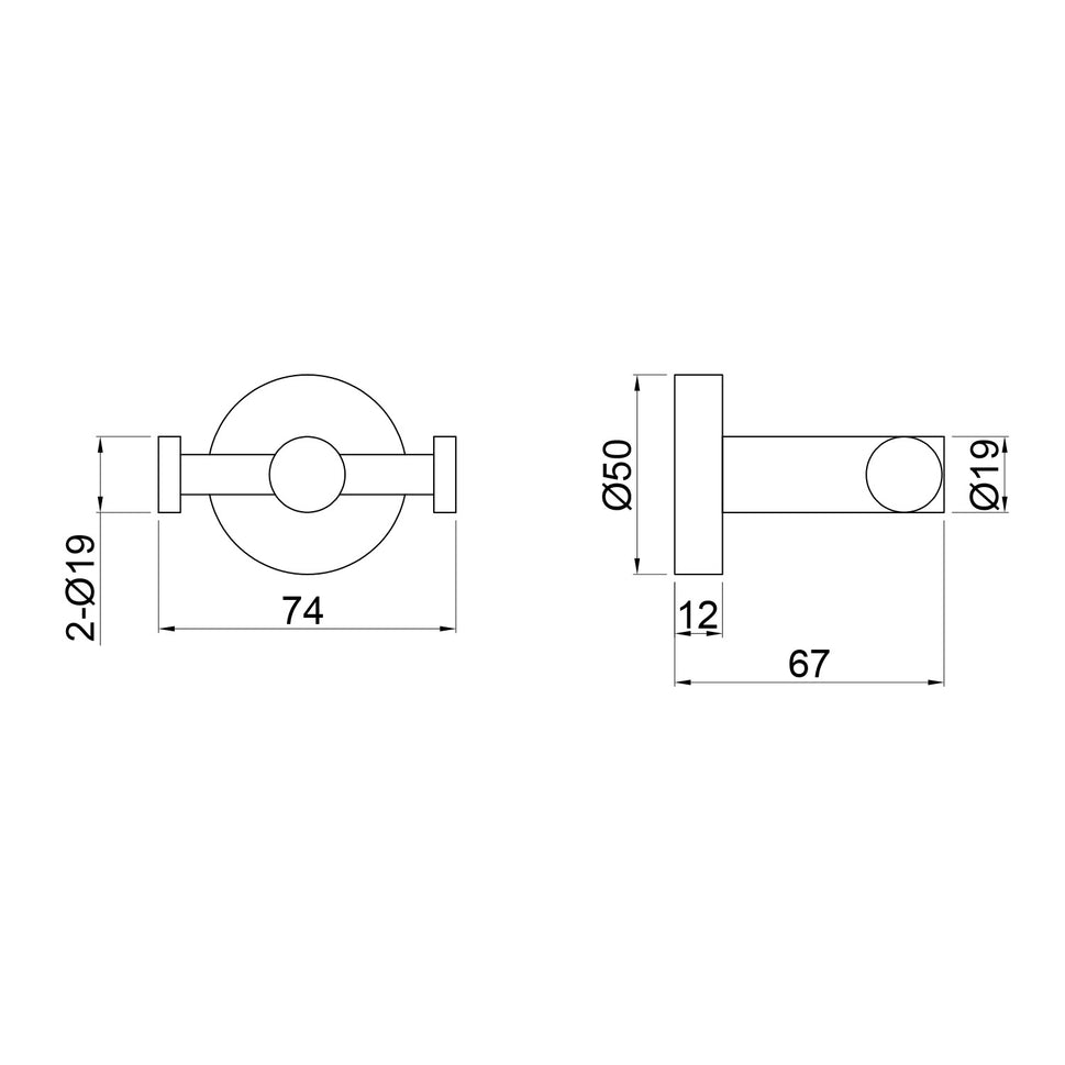 SINED Colgador de Toallas Doble de Acero Inoxidable 316L Satinado para uso Interior y Exterior Resistente a la Corrosión - Modelo LEVANTE