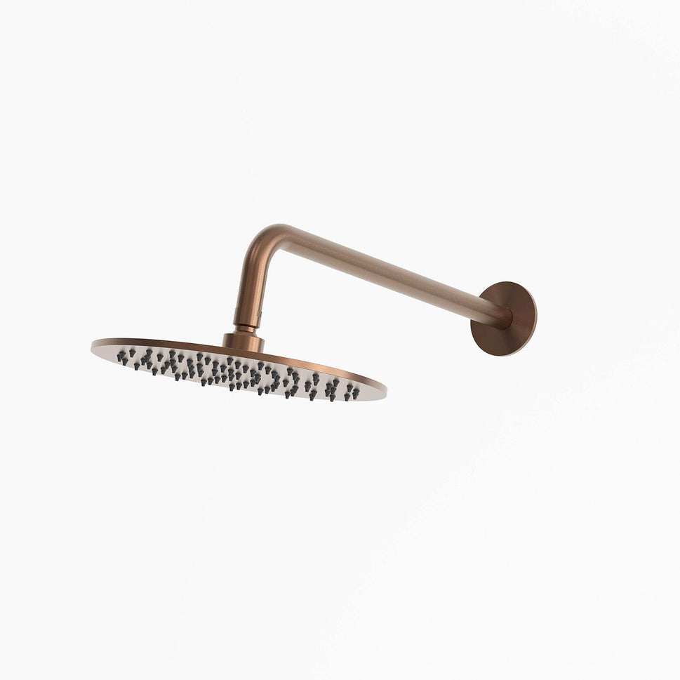 SINED Wanddouchearm en Douchekopset van 316L Roestvrij Staal met Roze Goud Afwerking, 25 cm Douchekop voor Binnen en Buiten, Corrosiebestendig, Model Levante