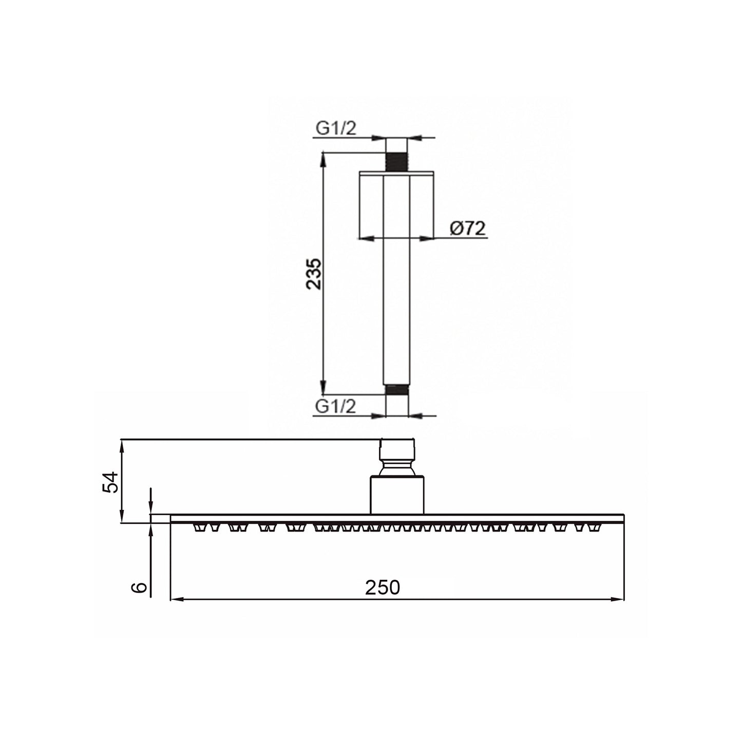 Kit braccio soffione inox 25 cm: eleganza e durata per il tu