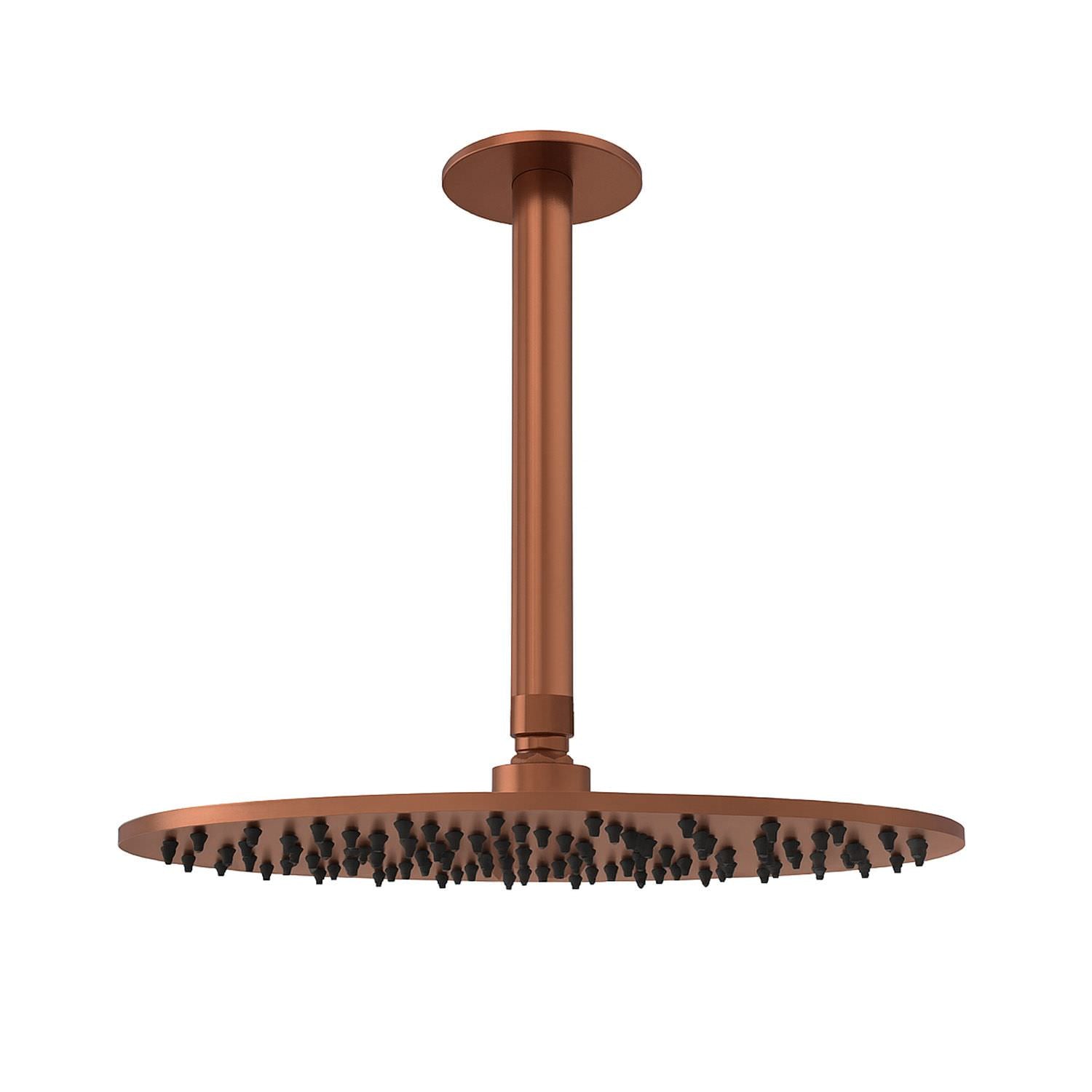 Kit van 316L roestvrijstalen douchearm SINED met PVD-afwerking in roségoud, 30 cm diameter, voor binnen- en buitengebruik - Model LEVANTE