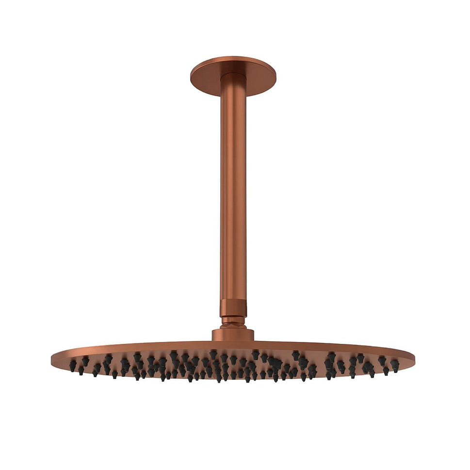 Kit van 316L roestvrijstalen douchearm SINED met PVD-afwerking in roségoud, 30 cm diameter, voor binnen- en buitengebruik - Model LEVANTE