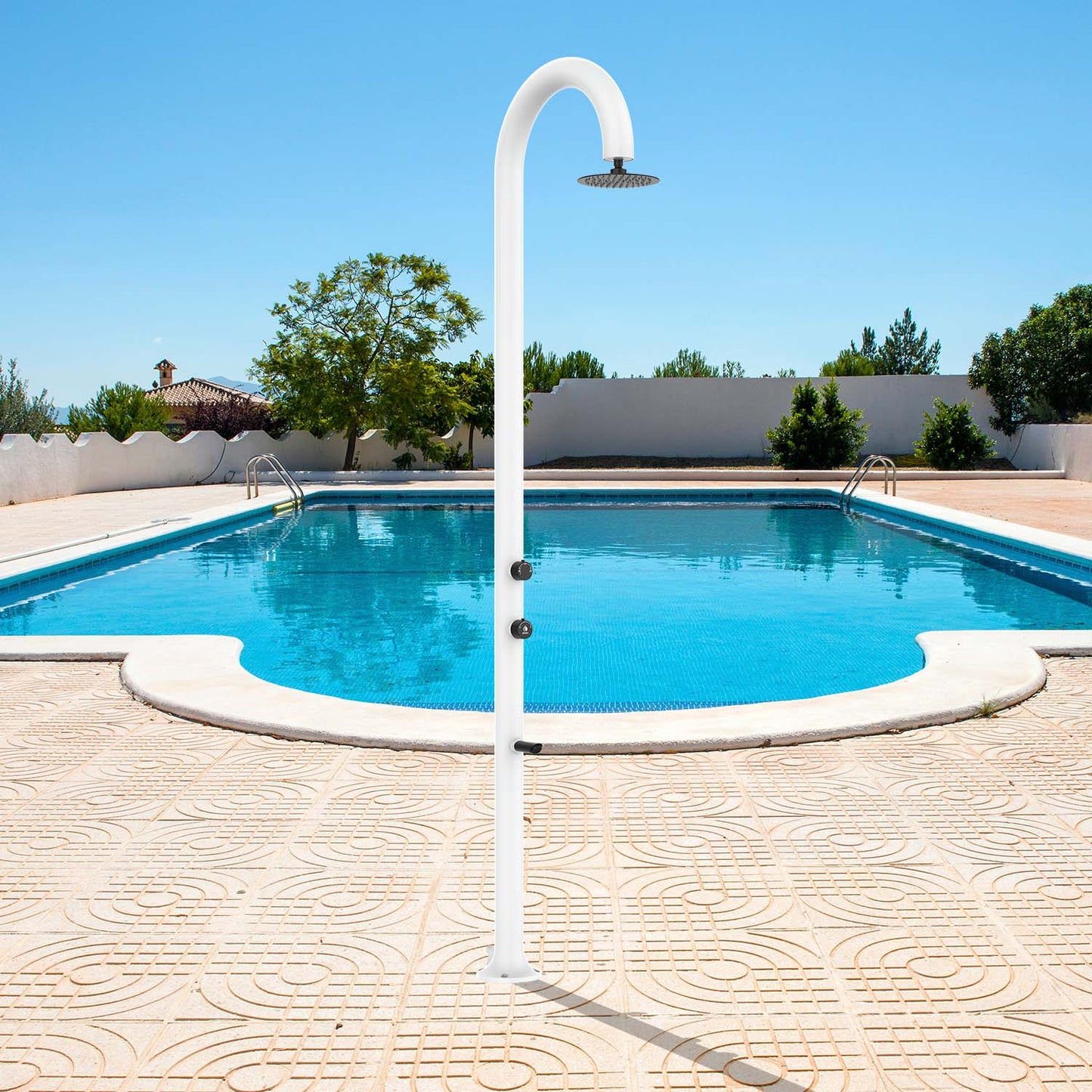 Ducha lunar de aluminio blanco para el hogar y el exterior