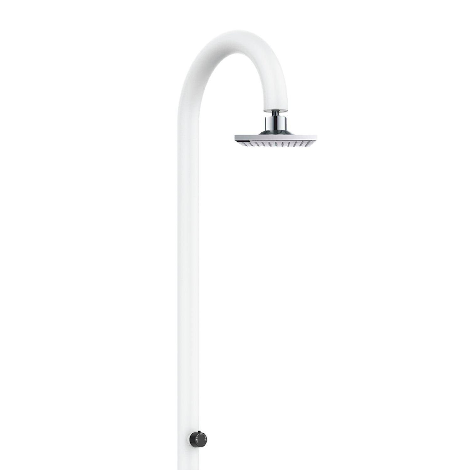 SINED Douche de piscine Blanche en Aluminium avec ISwitch et Thermomètre LCD Double Connexion d'Eau Latérale ou inférieure Idéale pour Extérieur et Intérieur Hauteur 223cm LUNA-ALU-BIANCA-LCD