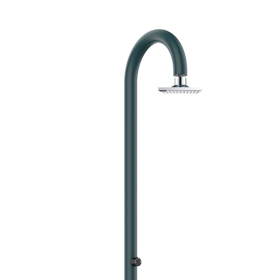 SINED Douche en Aluminium Gris avec Douchette LCD Double Prise d'Eau Inférieure et Latérale et Design Polyvalent pour Extérieur et Maison 2235 cm Eau chaude et froide LUNA ALU GRIGIA LCD