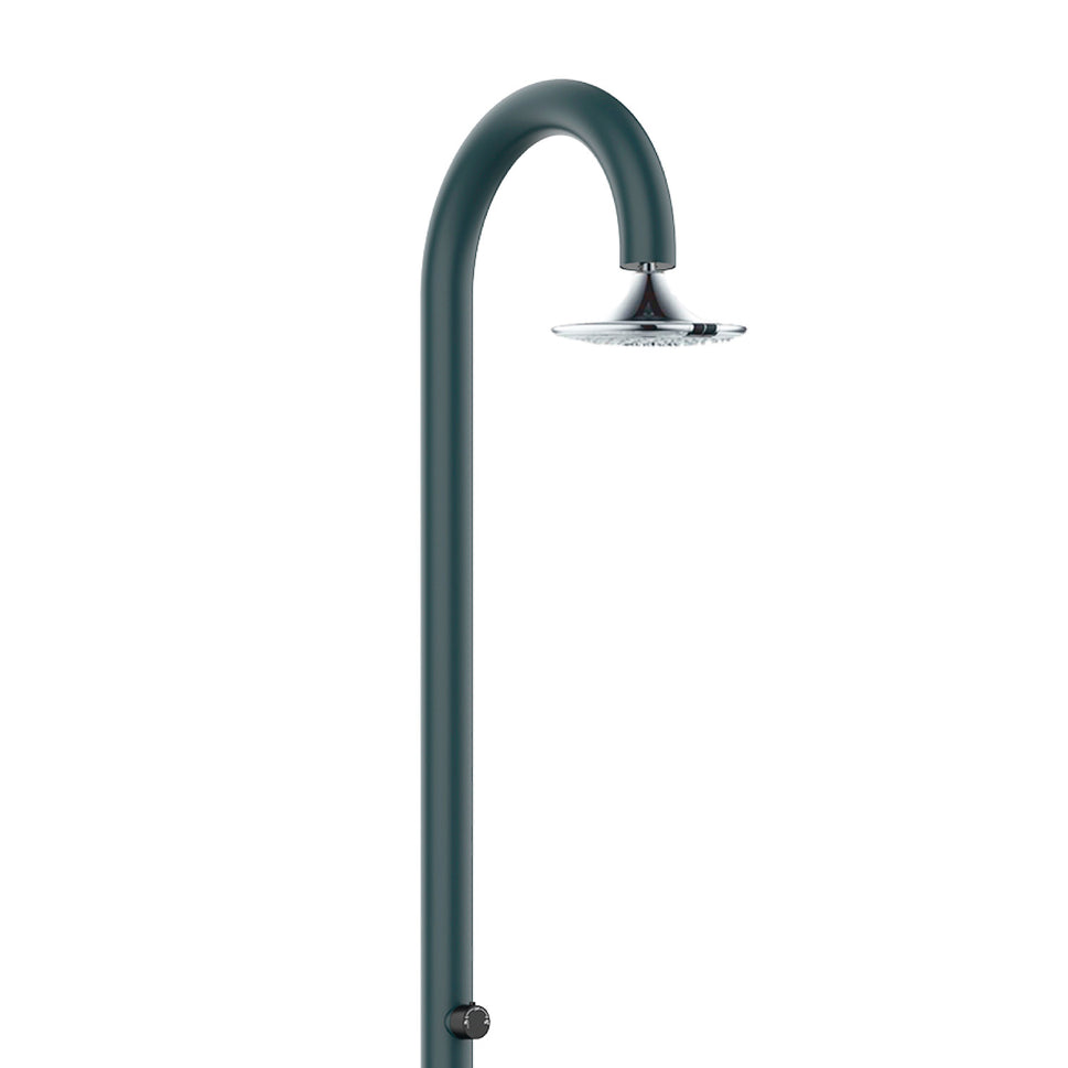 SINED Douche de jardin en aluminium gris avec pulvérisateur LED à 3 jets et double connecteur, peut être installée en intérieur/extérieur Eau chaude et froide LUNA-ALU-GRIGIA-SENSOR